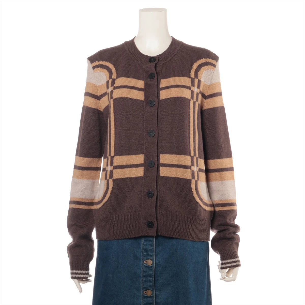 エルメス 23AW カシミヤ カーディガン 36 レディース ベージュ