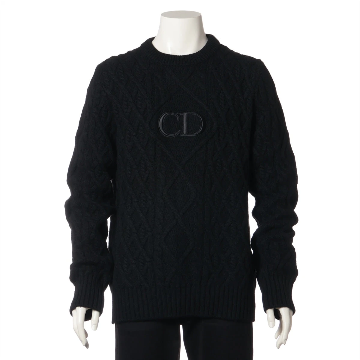 ディオール カシミヤ×レーヨン ニット M メンズ ブラック 213M656AT183