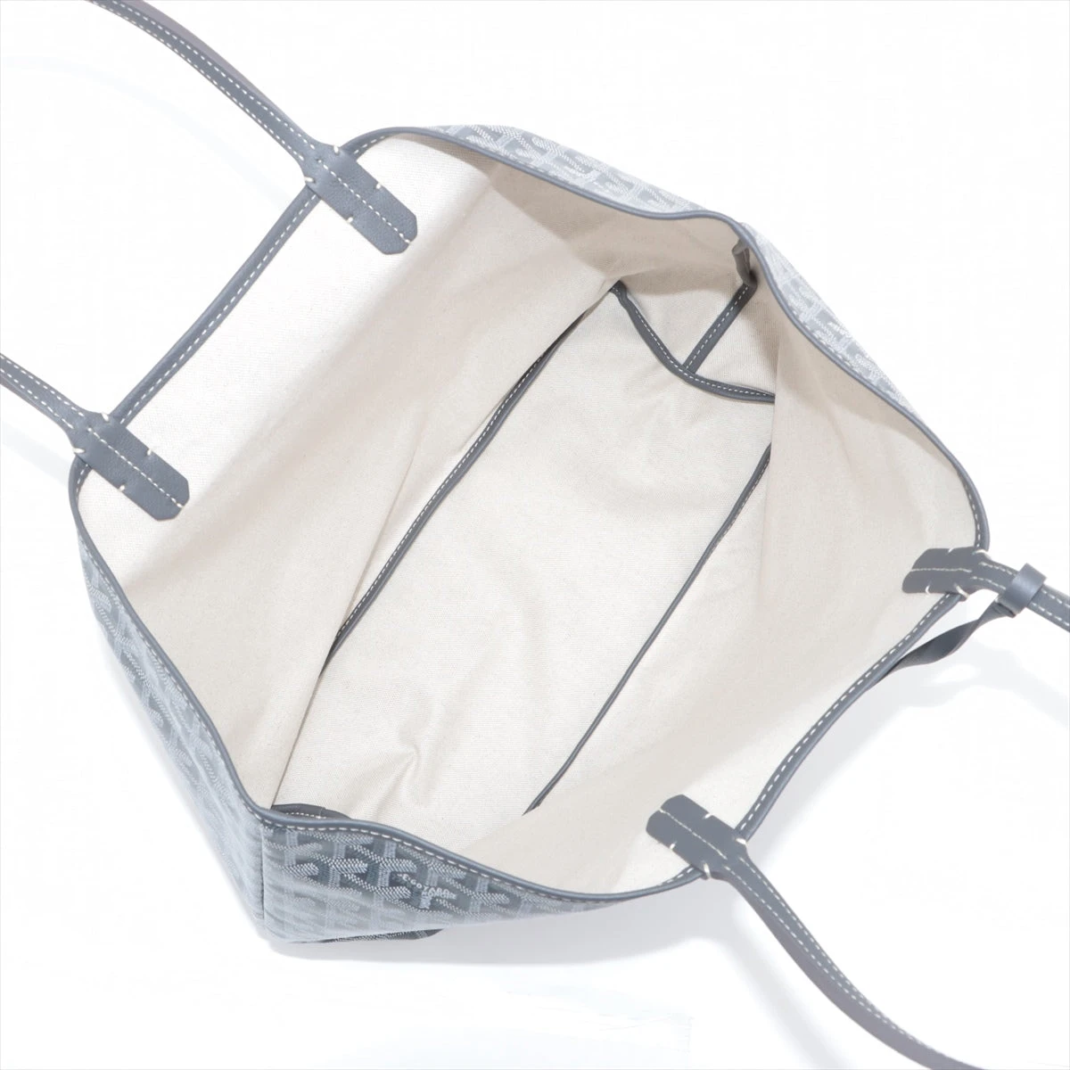 ゴヤール サンルイPM PVC×レザー トートバッグ グレー A3082292｜中古