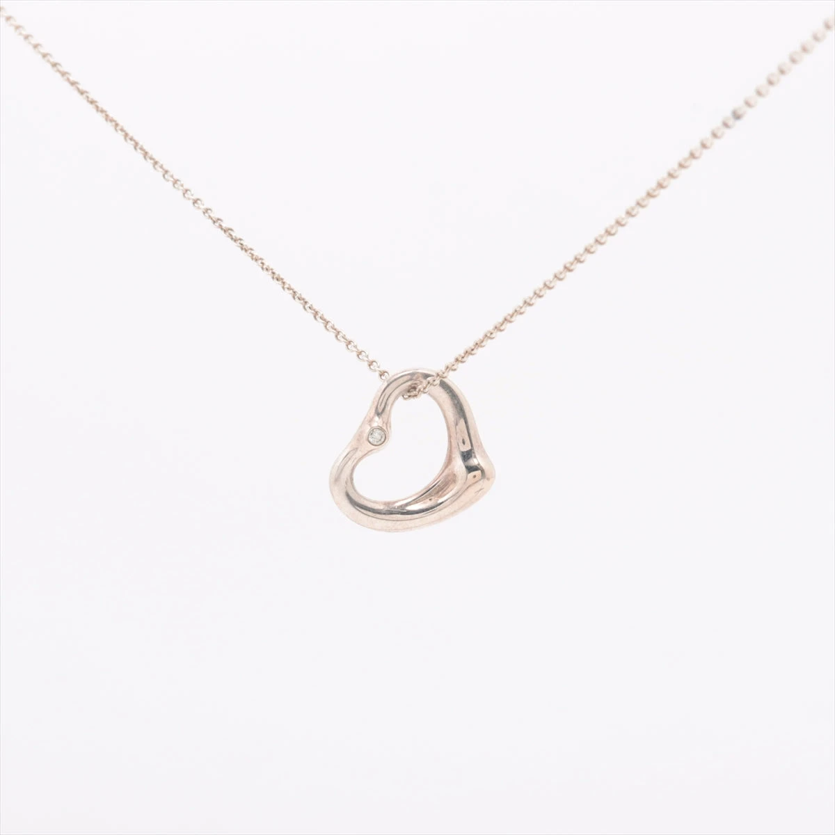 極美品✨ ティファニー ネックレス オープンハート ダイヤ AG925 ティファニー TIFFANY＆CO オープンハートダイヤネックレス