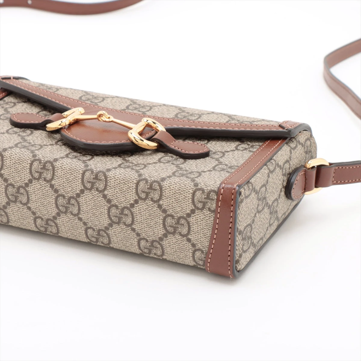 【美品】グッチ　ポーチ　セカンドバッグ　GGスプリーム　PVC レザー　ブラウン GUCCI - 【美品】GUCCI レザー GG スプリーム ポーチ ブラウン