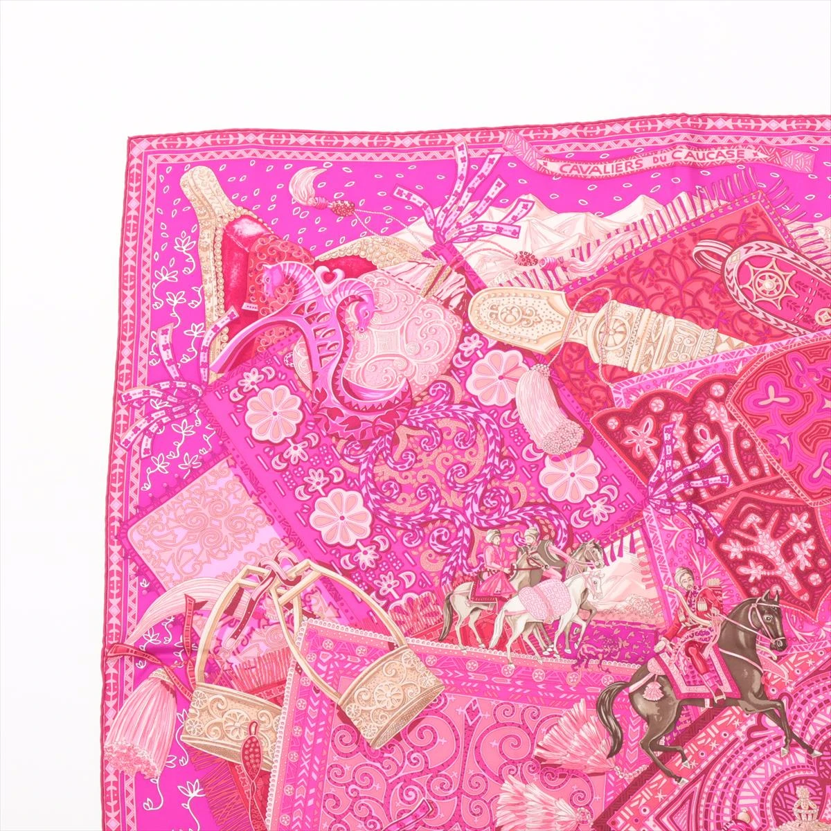 HERMES スカーフ カレ90 コーカサスの騎士 パープル エルメス カレ90 Cavaliers du Caucase コーカサスノ騎士 スカーフ