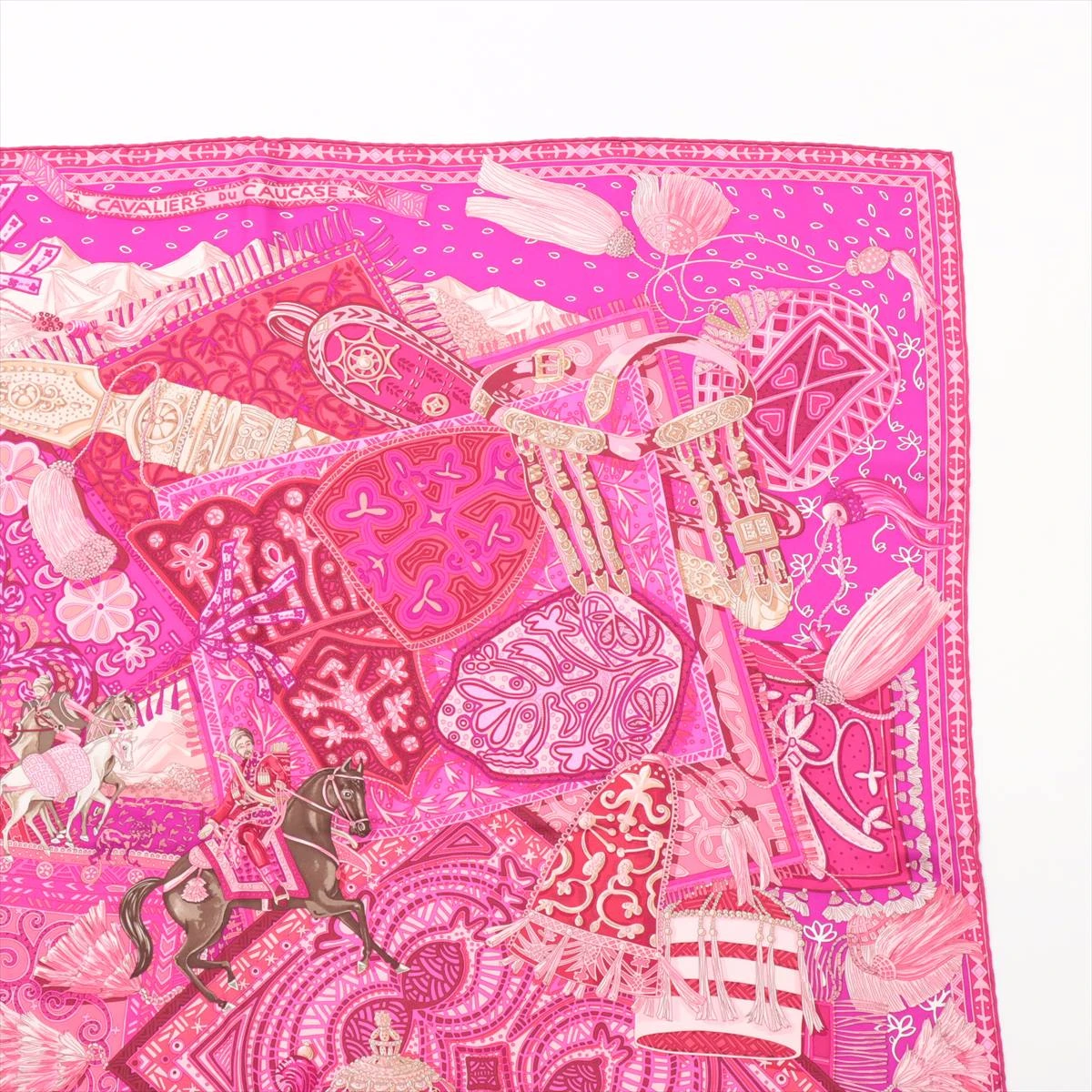 HERMES スカーフ カレ90 コーカサスの騎士 パープル エルメス カレ90 Cavaliers du Caucase コーカサスノ騎士 スカーフ