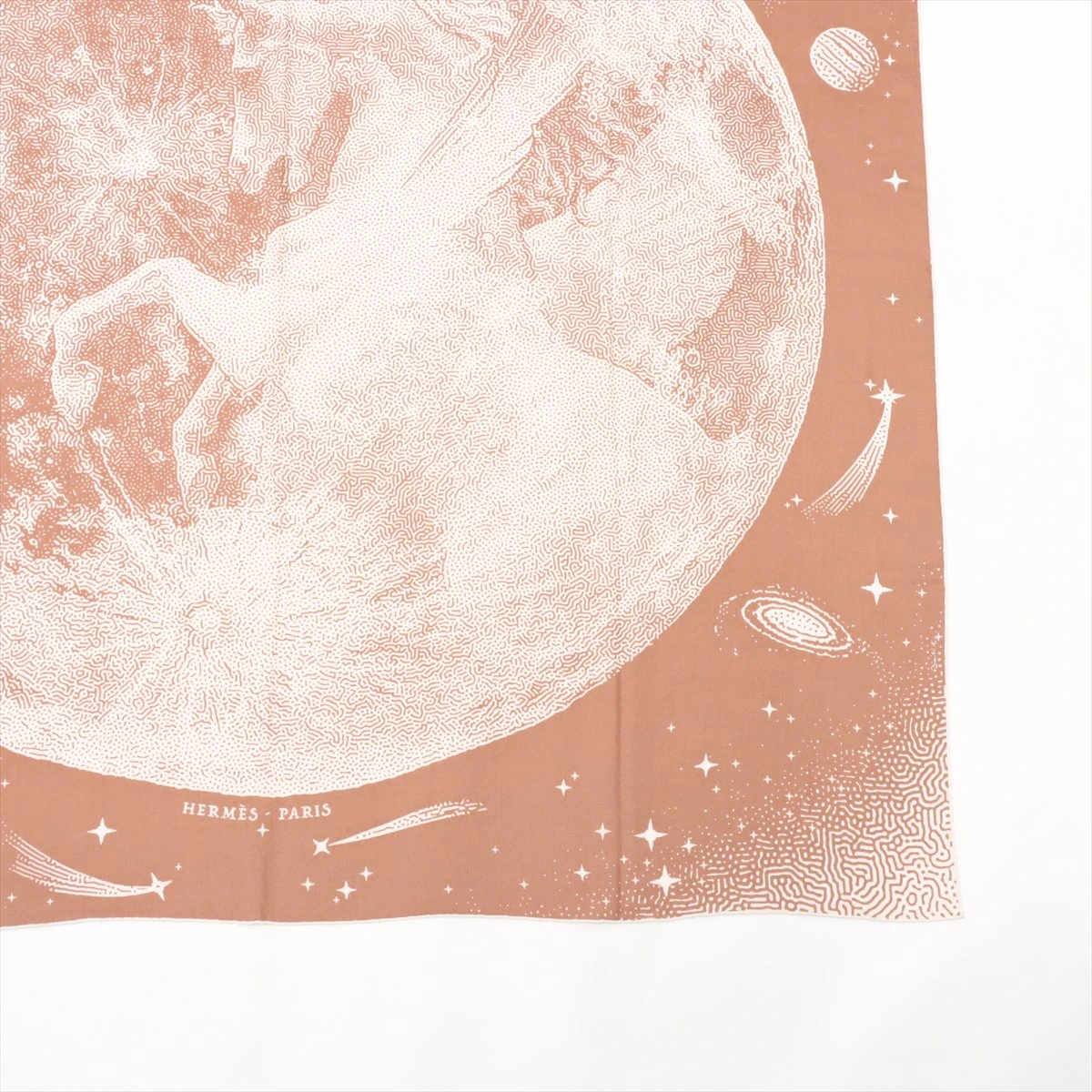 10/24まで　HERMES カシミヤシルク　カシシル　クレール ドゥ リュンヌ 楽天市場】【5%OFF】 エルメス ショール カレ ジェアン 140 クレール