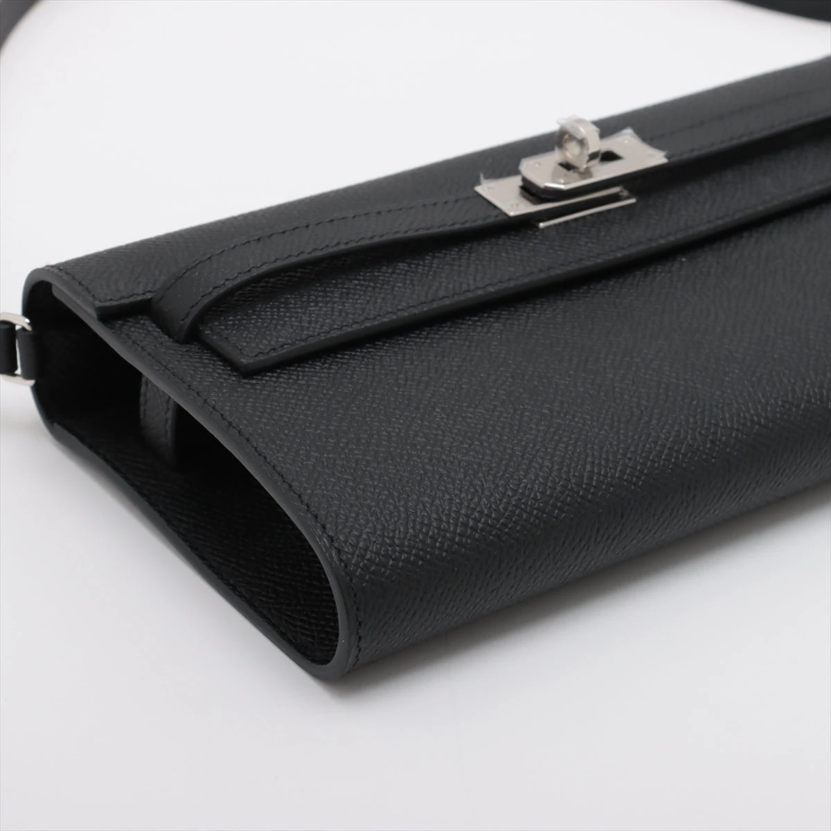 美品【エルメス】ケリーウォレット シルバー金具 エルメス ケリーウォレット トゥーゴー ヴォーエプソン ブルー