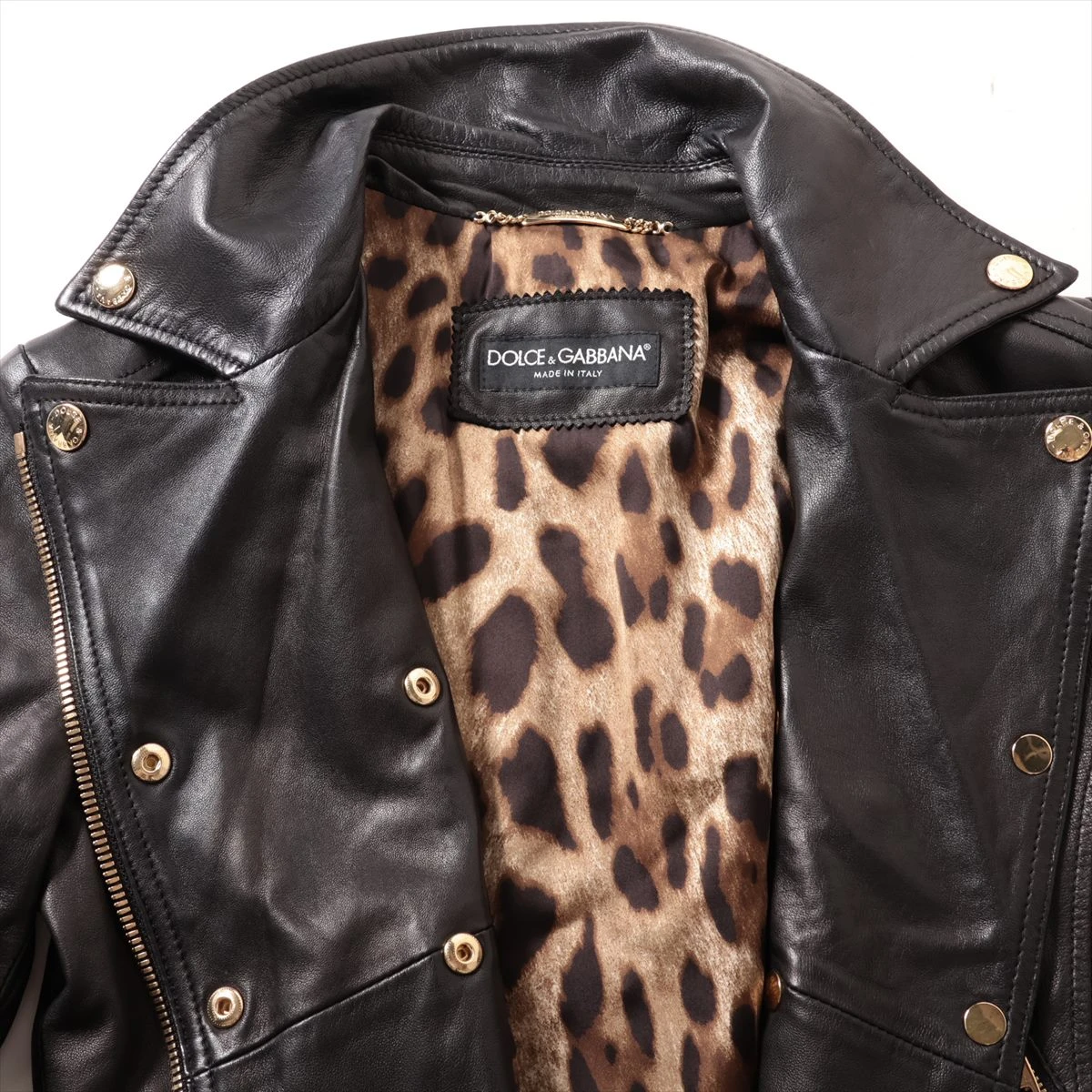DOLCE&GABBANA ラムレザージャケット36 ブラック ドルチェ&ガッバーナ ラム レザージャケット 36 レディース
