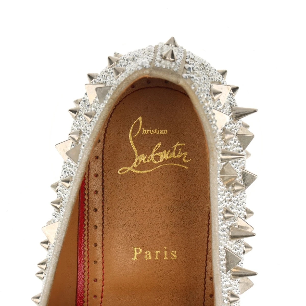 クリスチャンルブタン レザー×ラインストーン ローファー 42 1/2