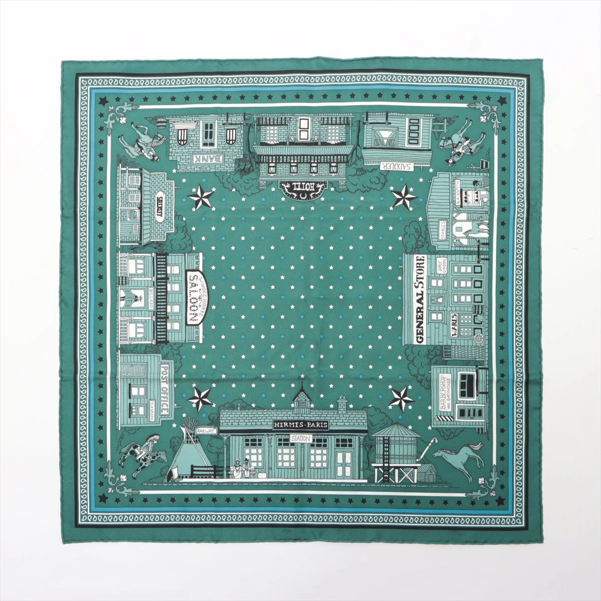 ほぼ新品未使用　エルメス　Hermes カレ55 バンダナ　パリステーション エルメス カレ55 Hermes Paris Station Bandana エルメス パリ