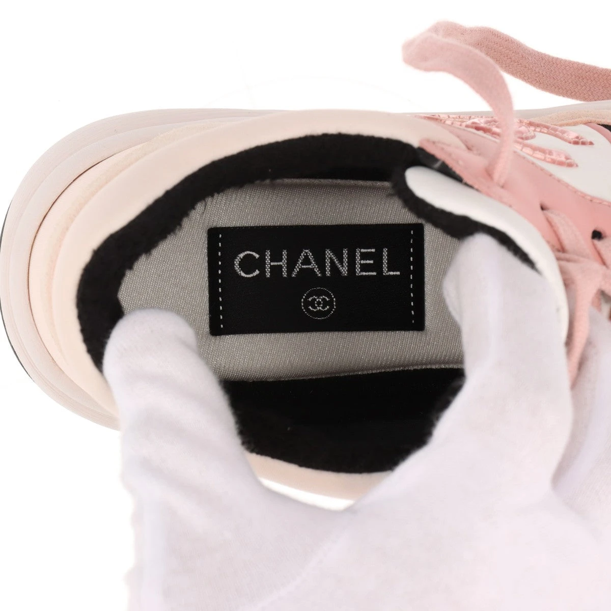 シャネル　スニーカー　ココマーク　ニット　スエード　ピンク　37　箱付き シャネル(CHANEL)シャネル ココマーク スニーカー 靴 レディース