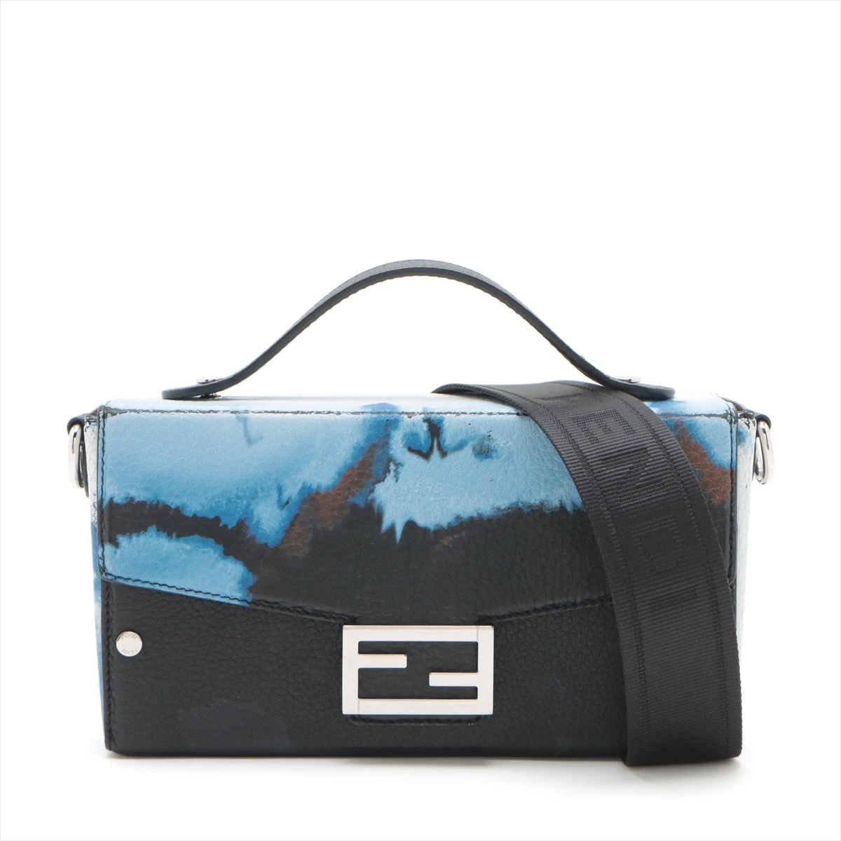 24SS【FENDI】バゲット ソフトトランク ブルーFFジャカード 2way バゲット ソフトトランク ファブリック ブルー | Fendi