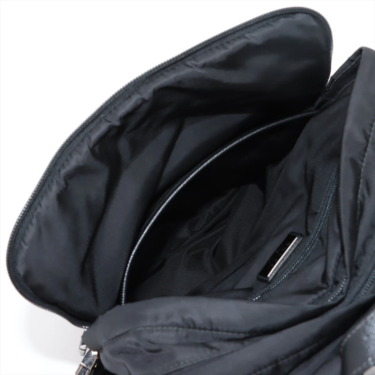 美品★PARADA テスートナイロン×レザー デイパック レディース ブラック プラダ テスート ナイロン×レザー バックパック/リュック