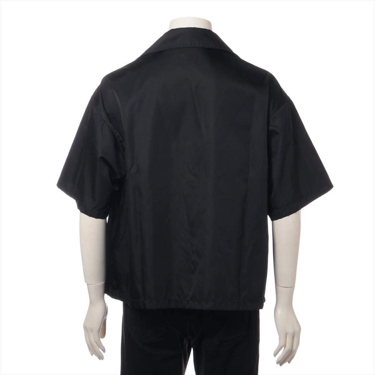 プラダ トライアングルロゴ 19年 ナイロン シャツ S メンズ ブラック