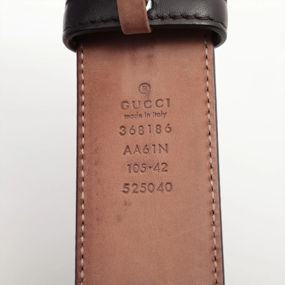 GUCCI ベルト/インターロッキングG/レザー/368186ブラウン