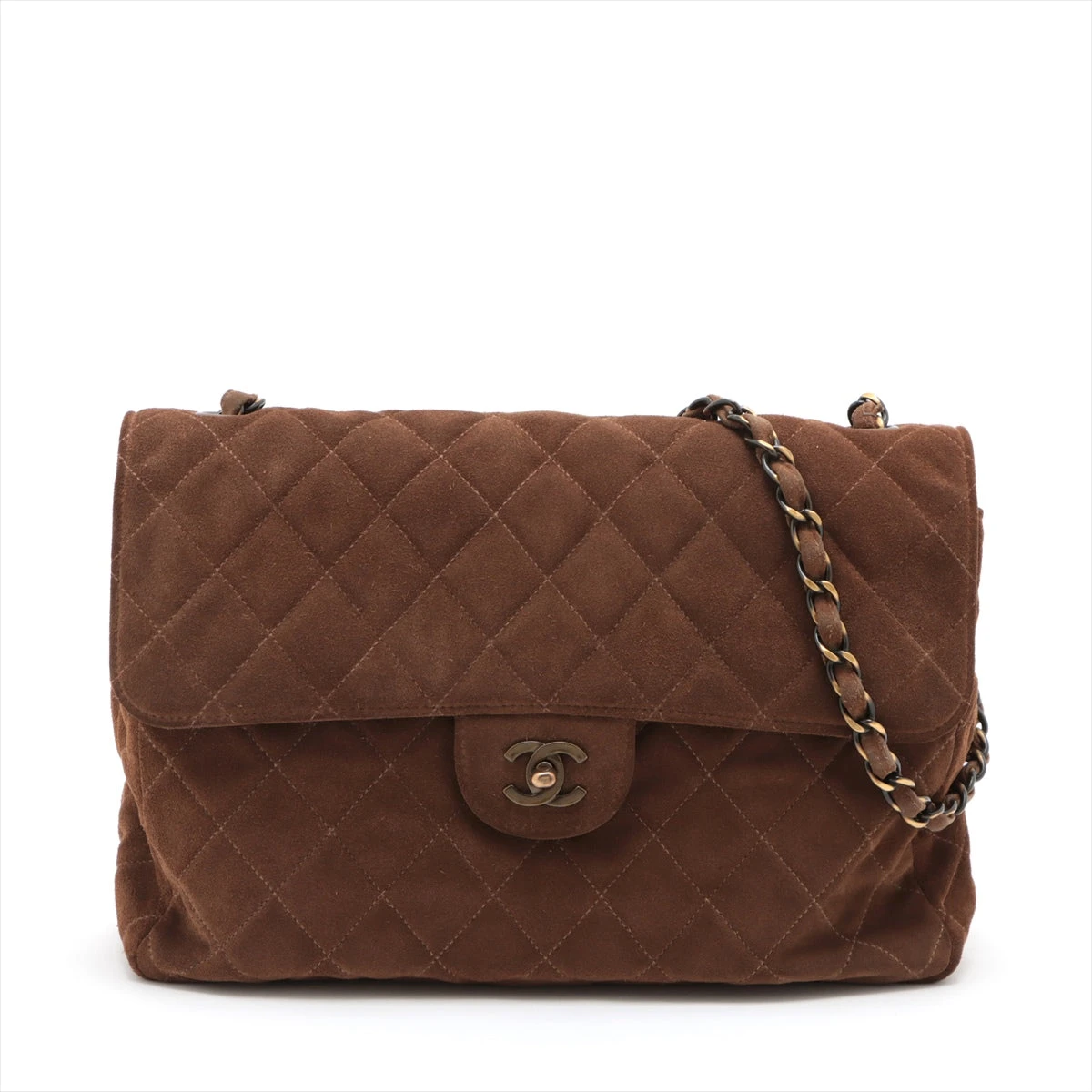 正規品鑑定済　シャネル　デカマトラッセ　マトラッセ　ブラウン　LJ3 旅行にピッタリ！CHANEL マトラッセ ジャンボsize ブラウン 38cm