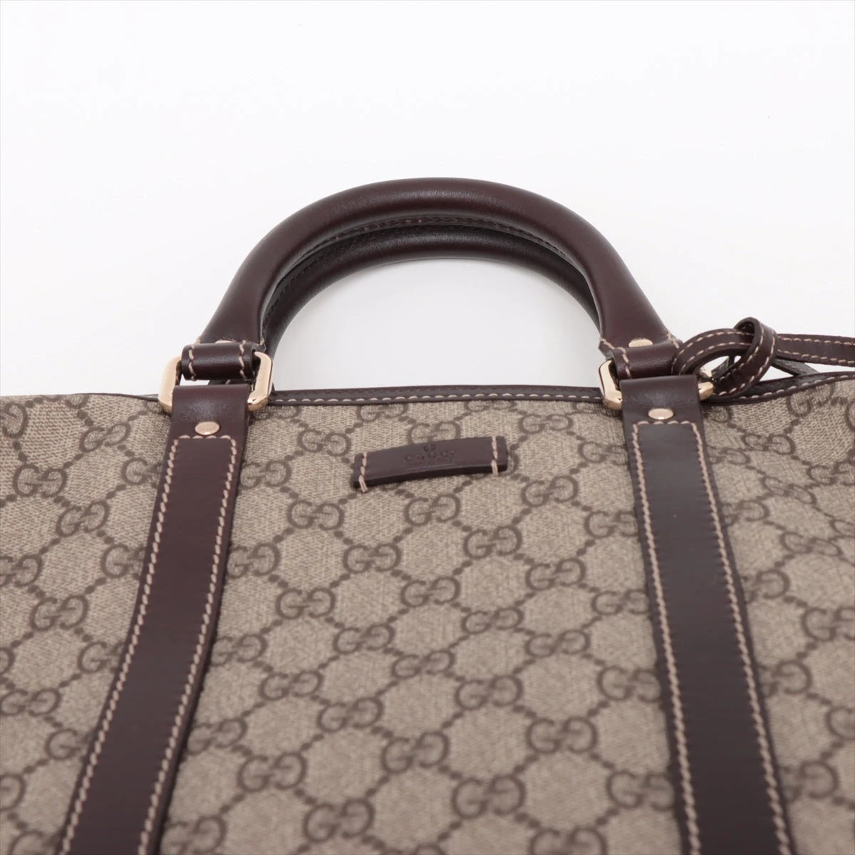 【GUCCI】ボストンバッグ　GGスプリーム　PVC ブラウン グッチ GGスプリーム 2WAYボストンバッグ ブラウン 206500