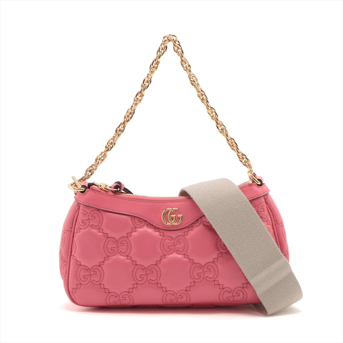 グッチ GGマトラッセ レザー 2WAYショルダーバッグ ピンク グッチ GGマトラッセ レザー 2WAYショルダーバッグ ピンク