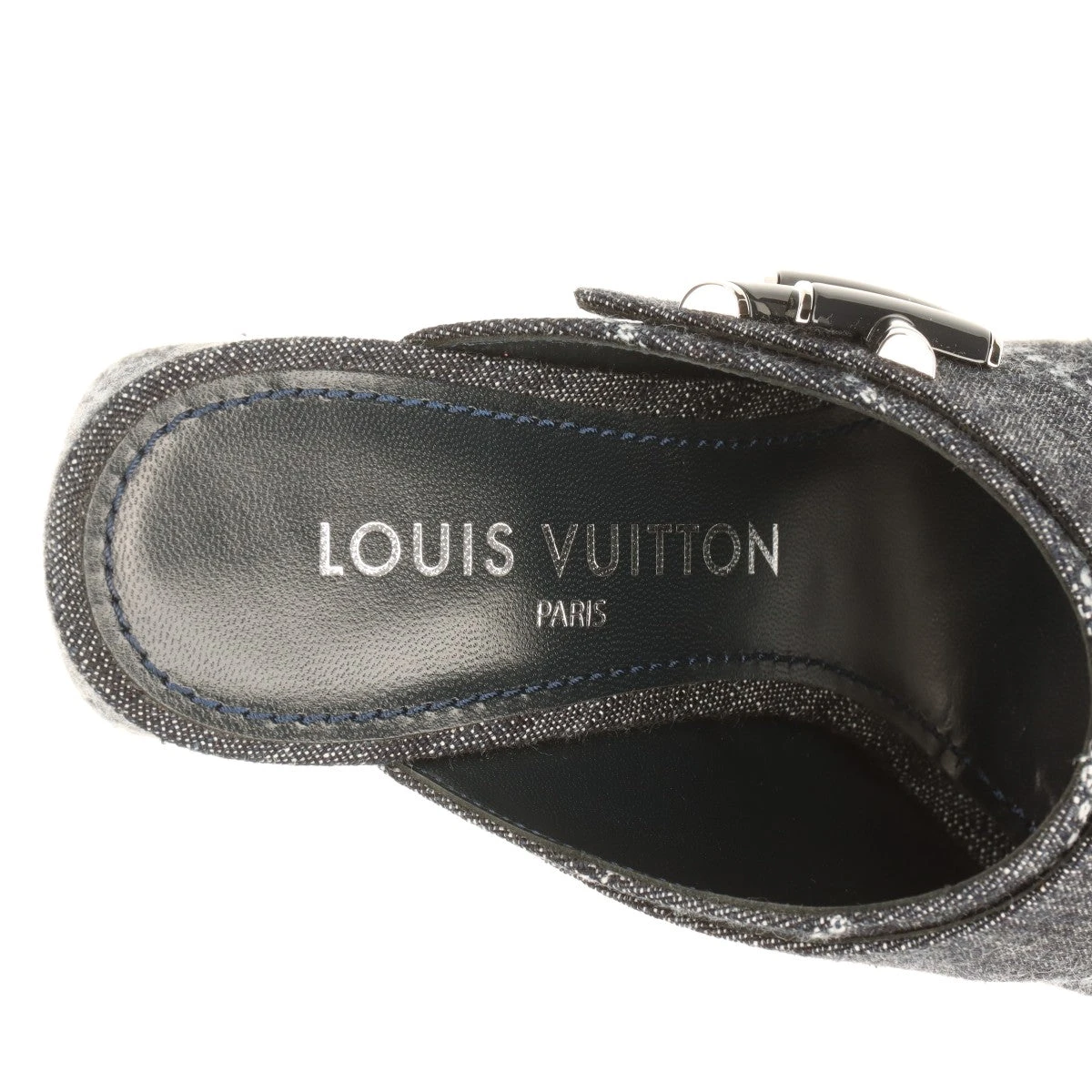 Louis Vuitton シェイク デニム ミュール ヴィトン シェイクライン 24年 デニム×レザー サンダル 37