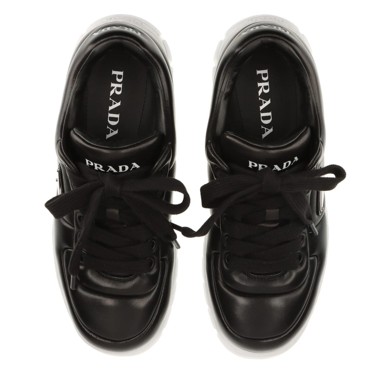 【PRADA】ナプラック スニーカー レディース トライアングルロゴ プラダ トライアングルロゴ レザー スニーカー 6 ユニセックス