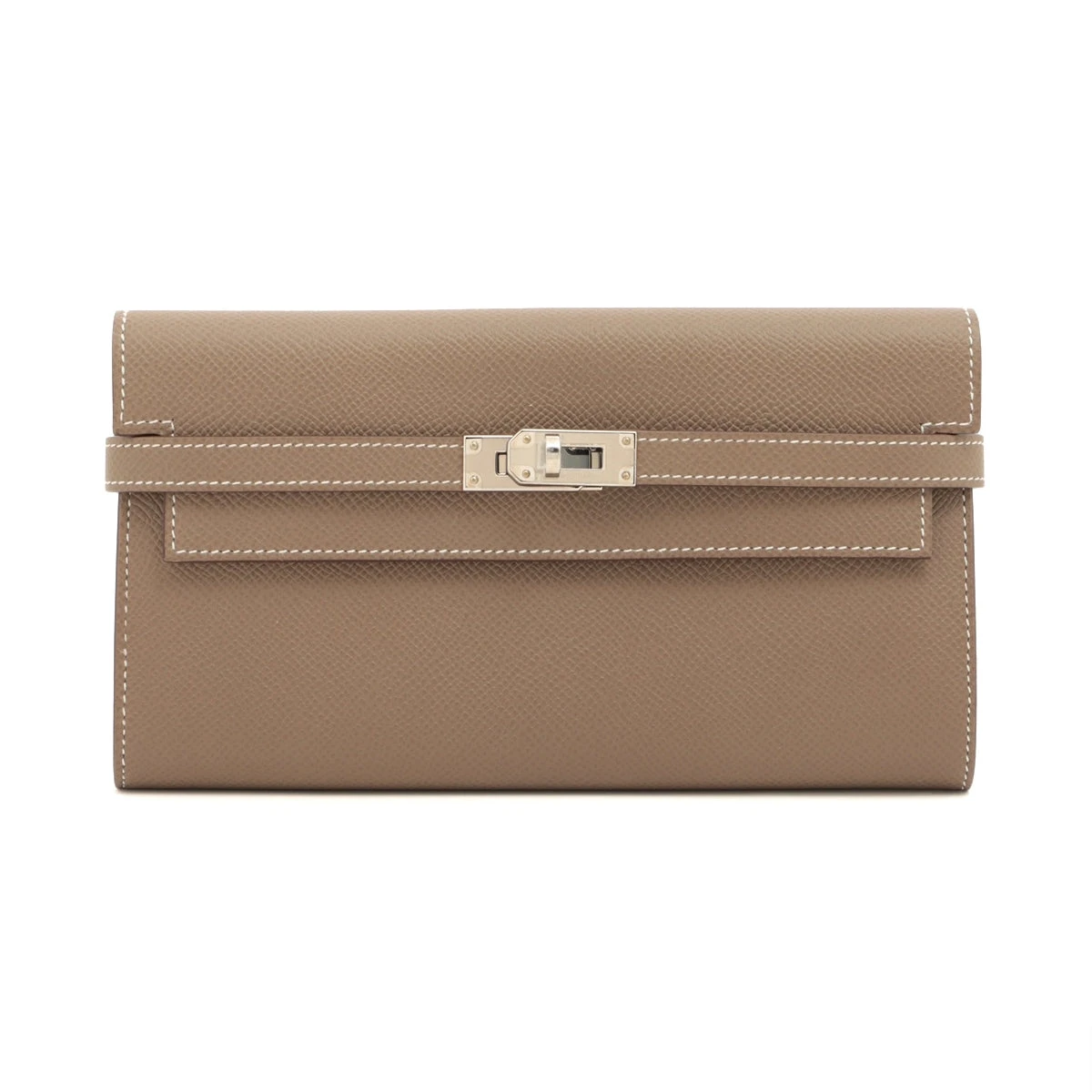 エルメス ケリー ヴォーエプソン 財布 エトゥープ シルバー金具 Y:2020