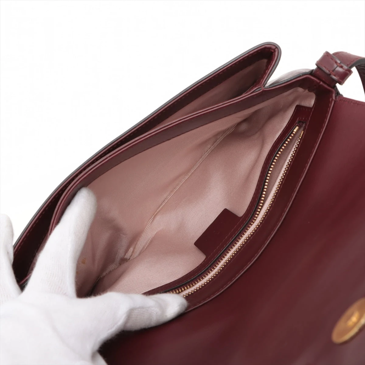 本物 グッチ GUCCI GGマーモント アリー ショルダーバッグ ポシェット レザー ボルドー 550129 Arli バッグ 中古・ グッチ GGマーモント レザー ショルダーバッグ ボルドー 550129