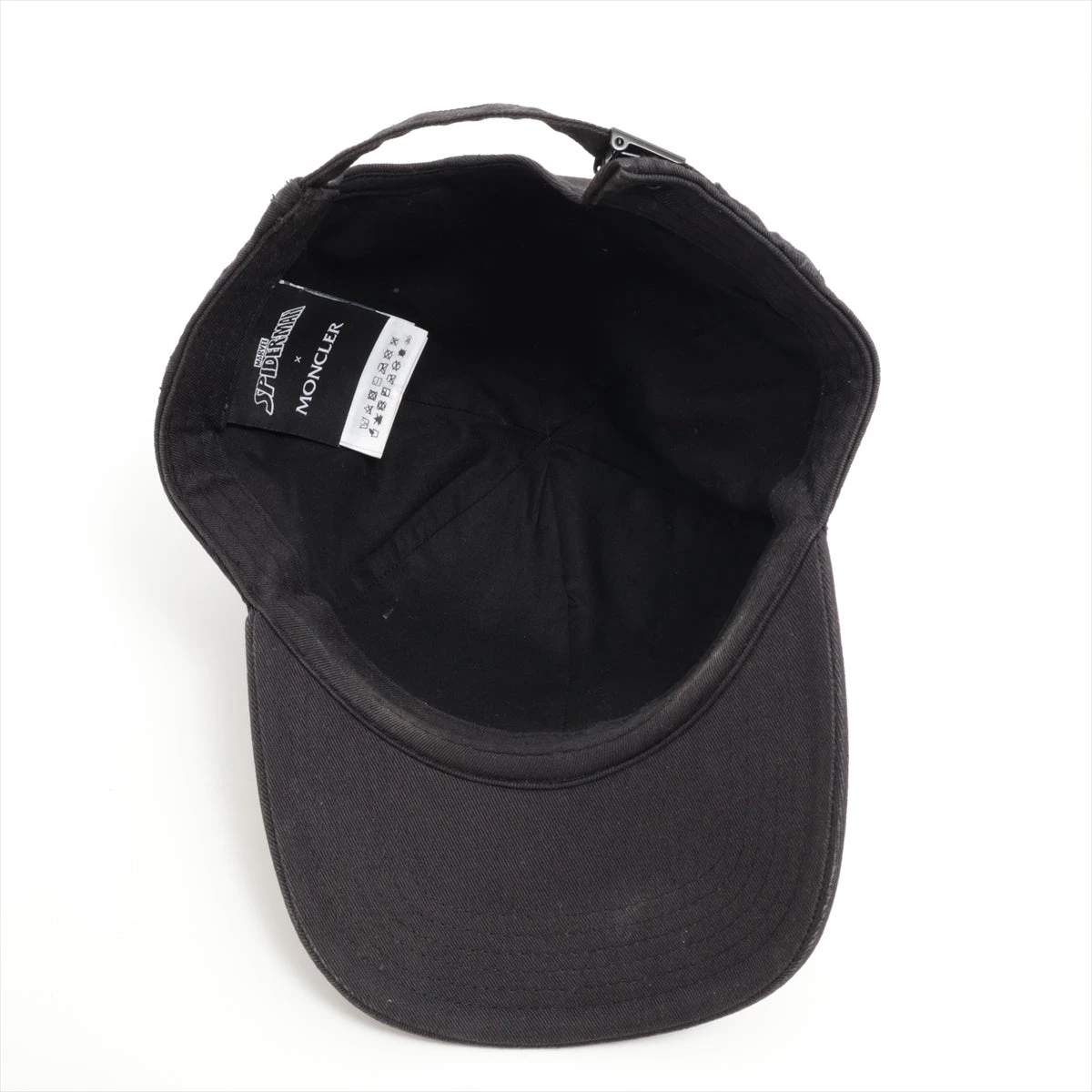 モンクレール×スパイダーマン キャップ コットン ブラック A3078960