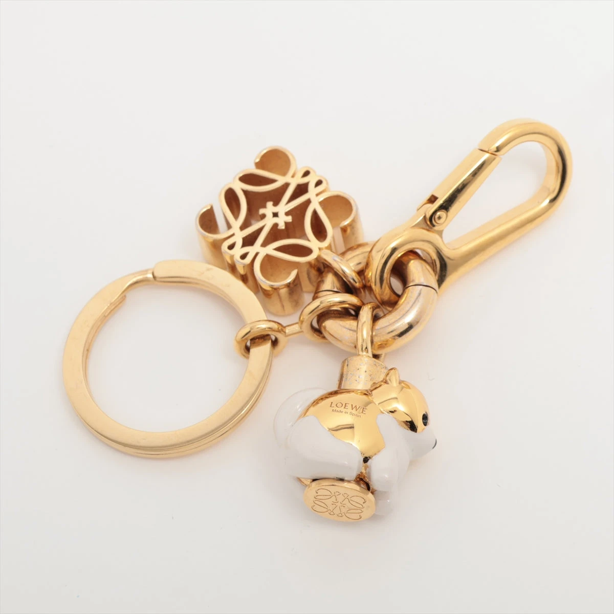 週末限定　ロエベ　美品　ゴールド　アナグラム　キーリング アナグラム キーリング ゴールド - LOEWE