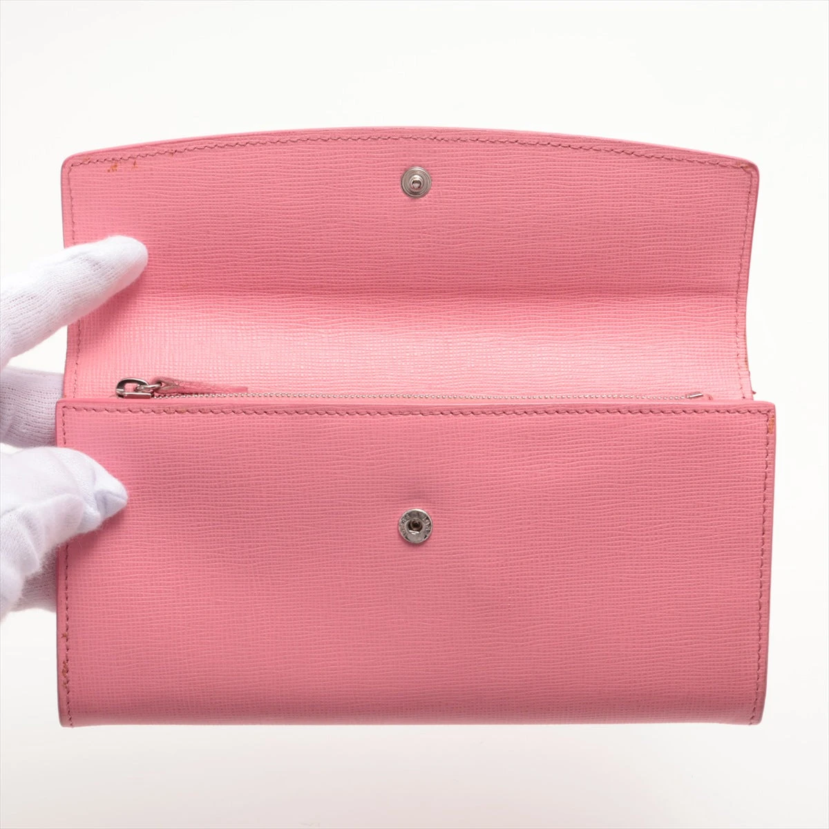 フェンディ モンスター 8M0340 レザー 長財布 ピンク A3087621｜中古