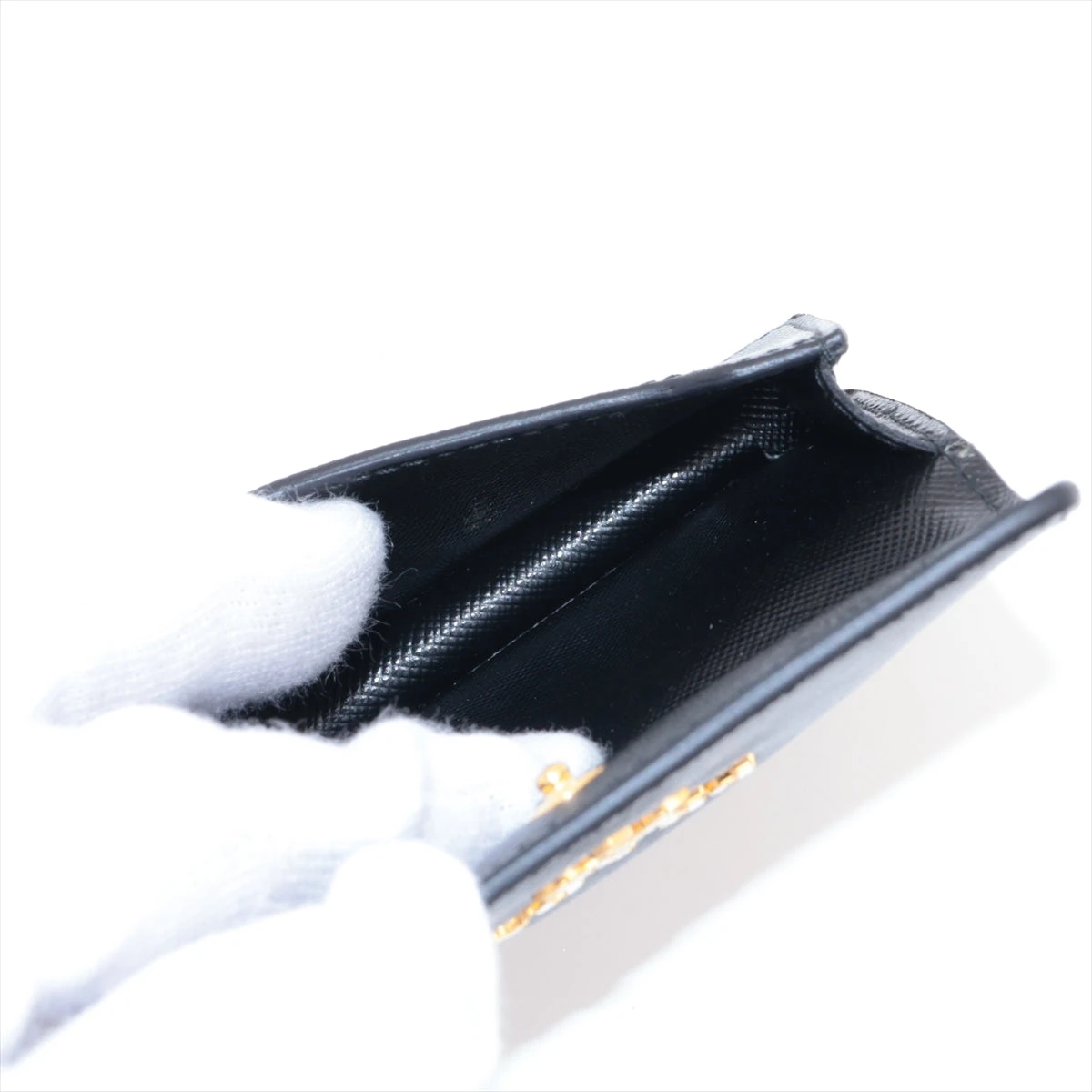 プラダ サフィアーノメタル 1M0881 レザー 名刺入れ ブラック