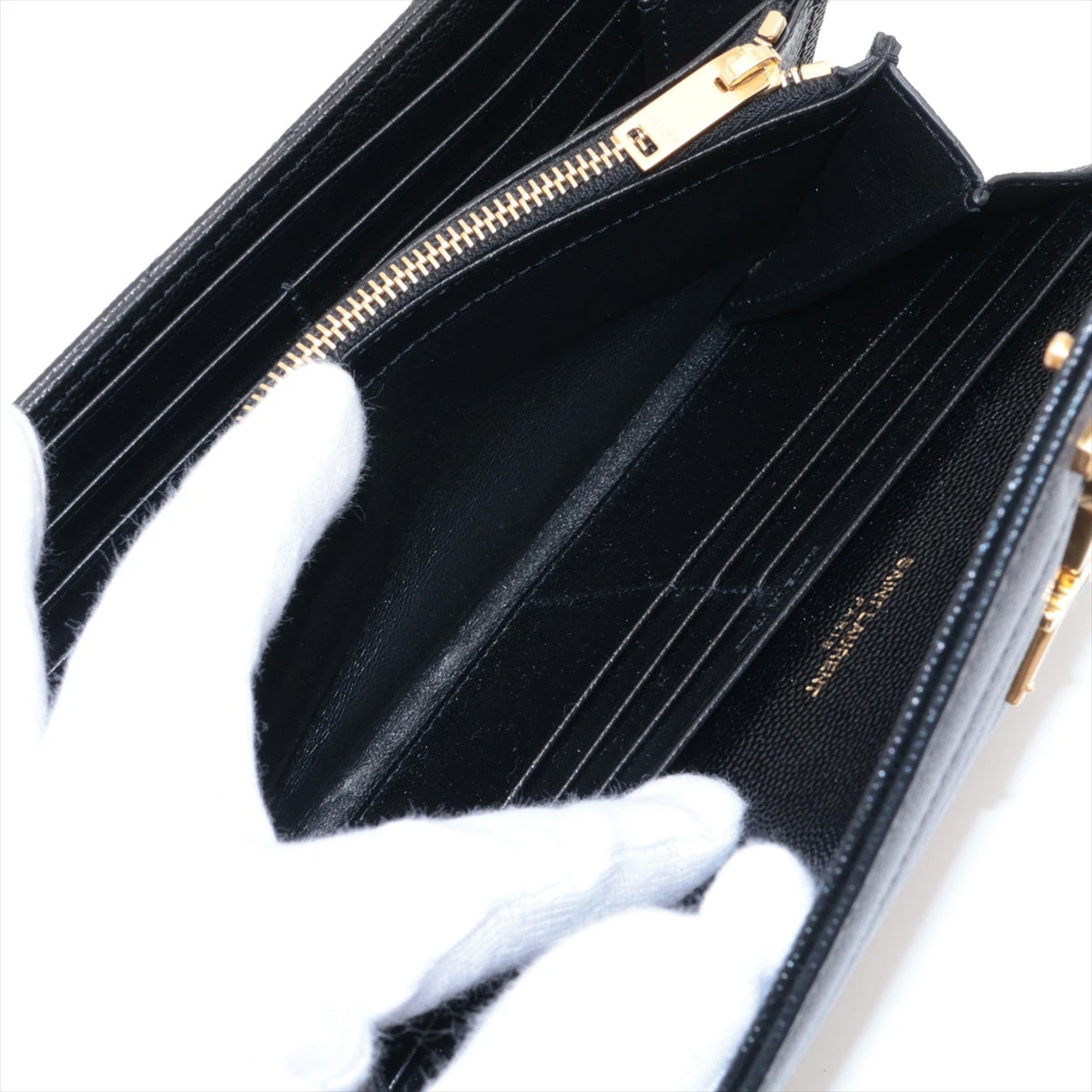 サンローランパリ Vステッチ YSLロゴ GUE372264 レザー 長財布
