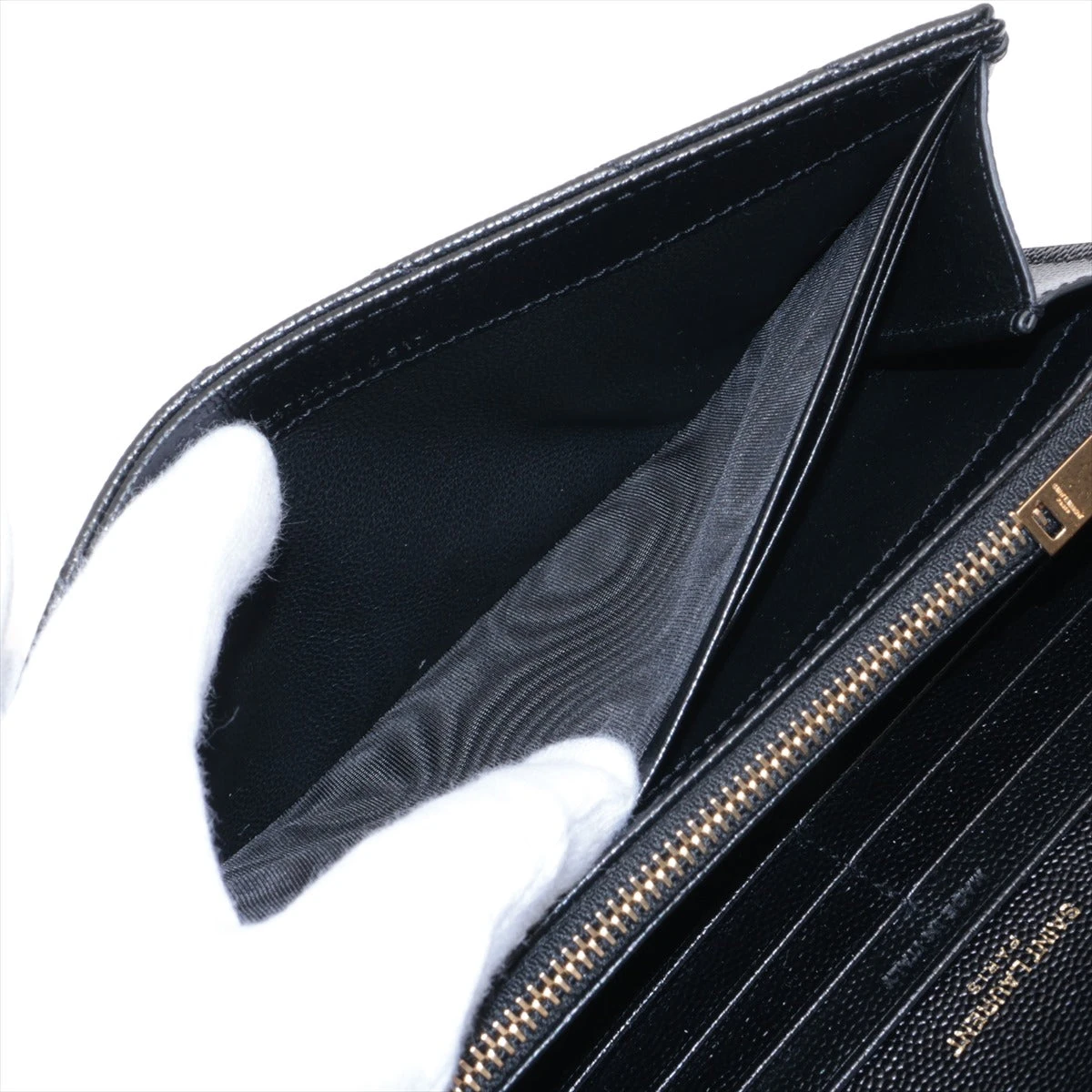 サンローランパリ Vステッチ YSLロゴ GUE372264 レザー 長財布