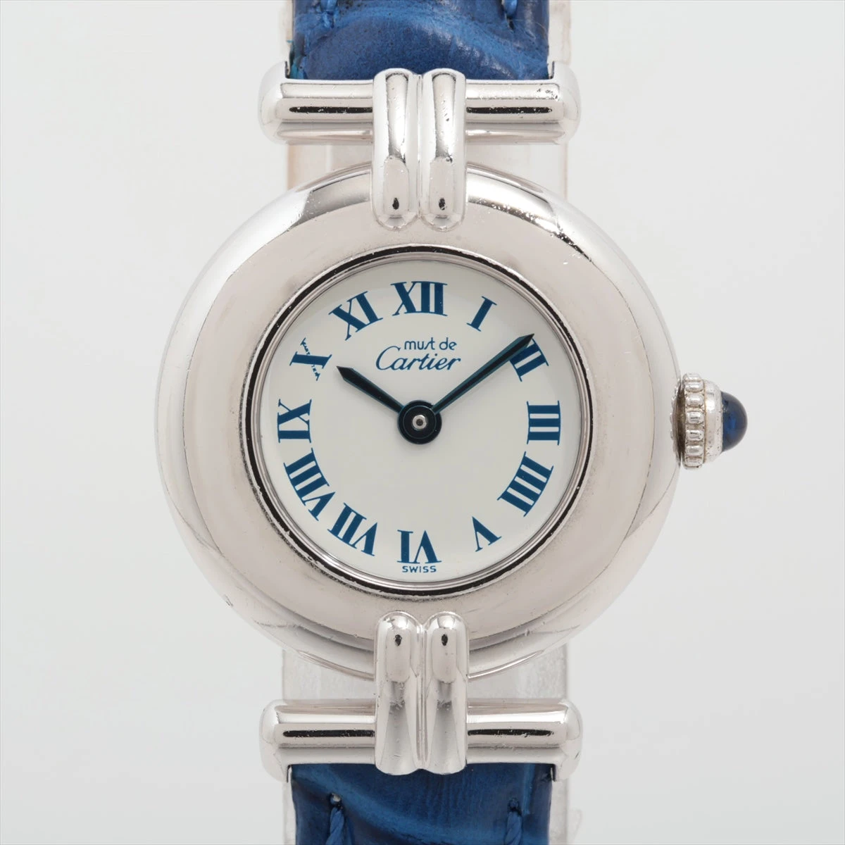 カルティエ マストコリゼ W1001665 925×社外革 QZ 白文字盤 A3096048