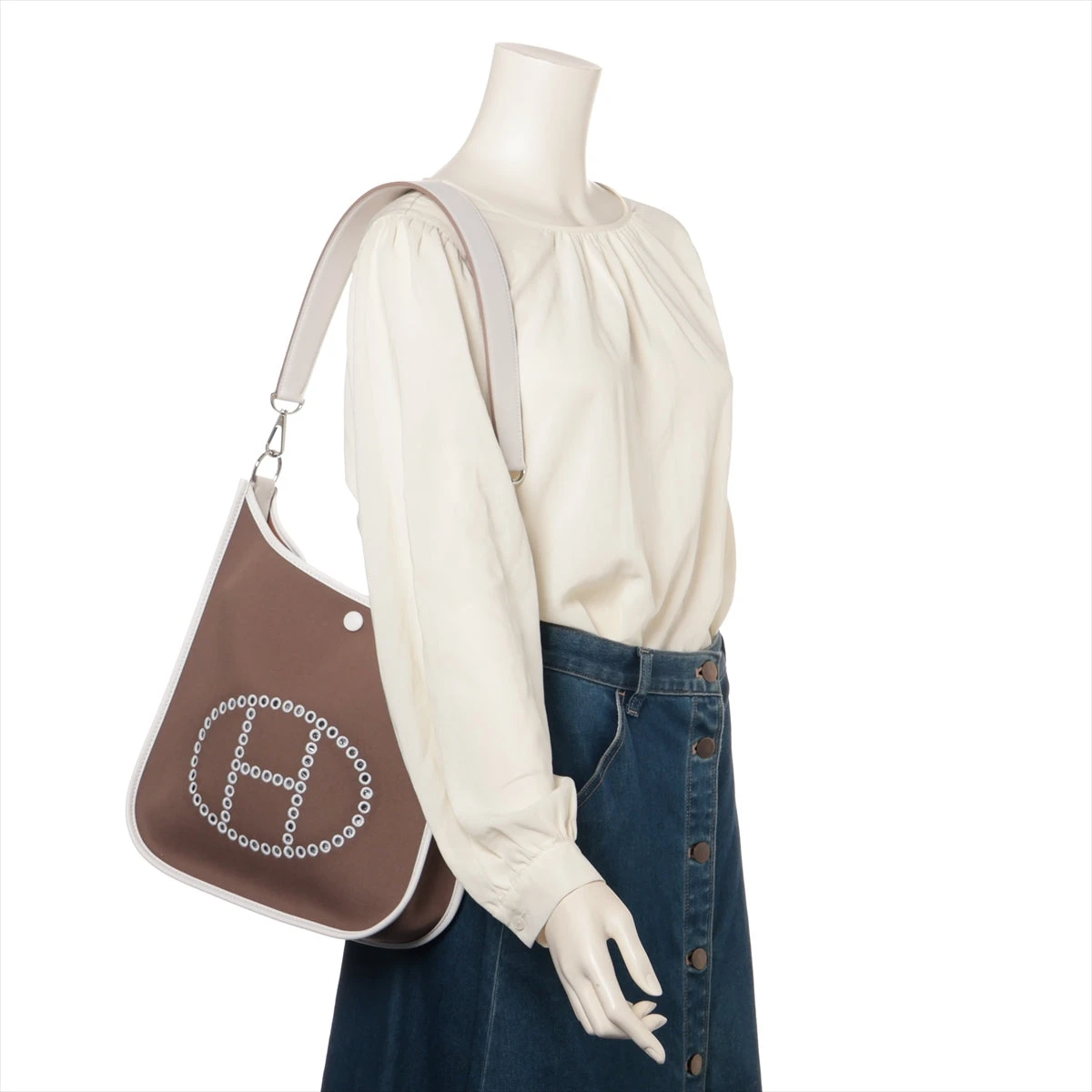 エルメス ネオエブリン 29 PM トワルオフィシエ エトゥープ シルバー