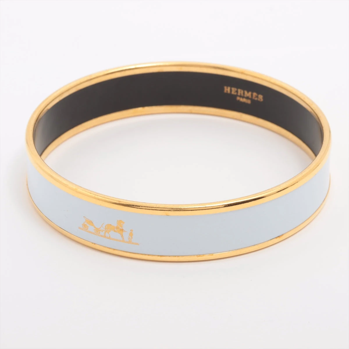 HERMES エルメス エマイユ バングル ブレスレット ホワイト