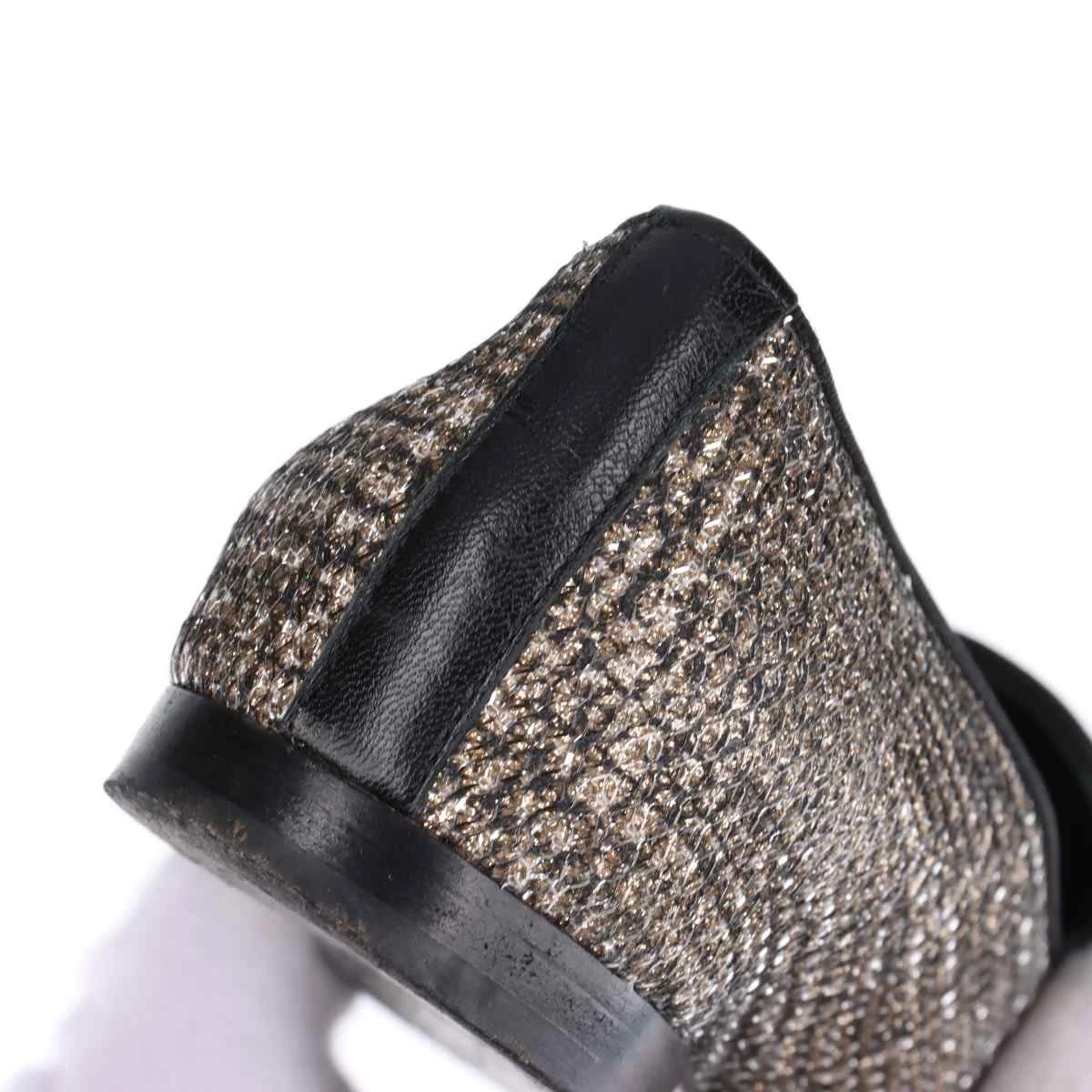 良品☆CHANEL・レザー切替 メタルココマークリボン パンプス(361/2)
