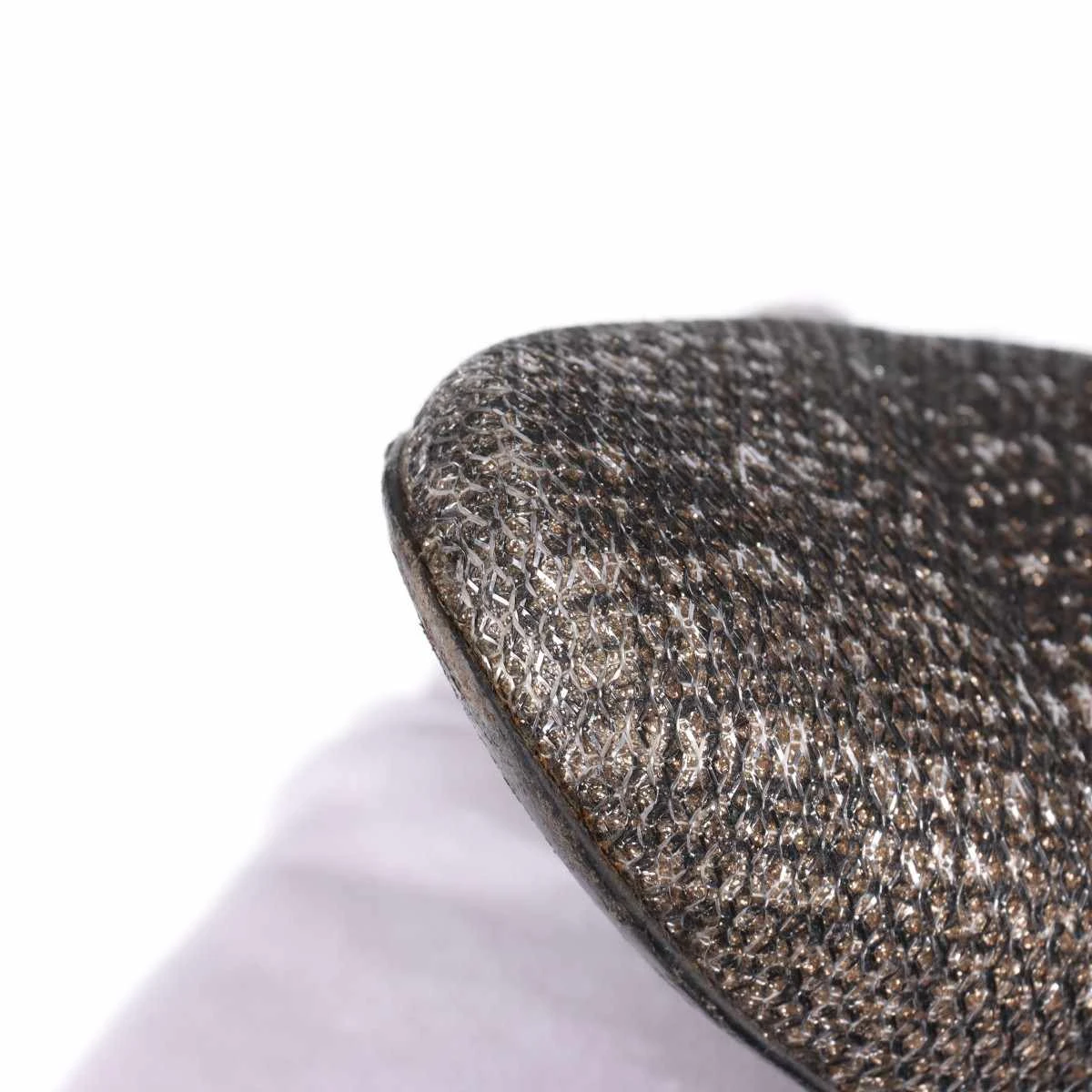 シャネル ココマーク レザー×ファブリック フラットパンプス 37