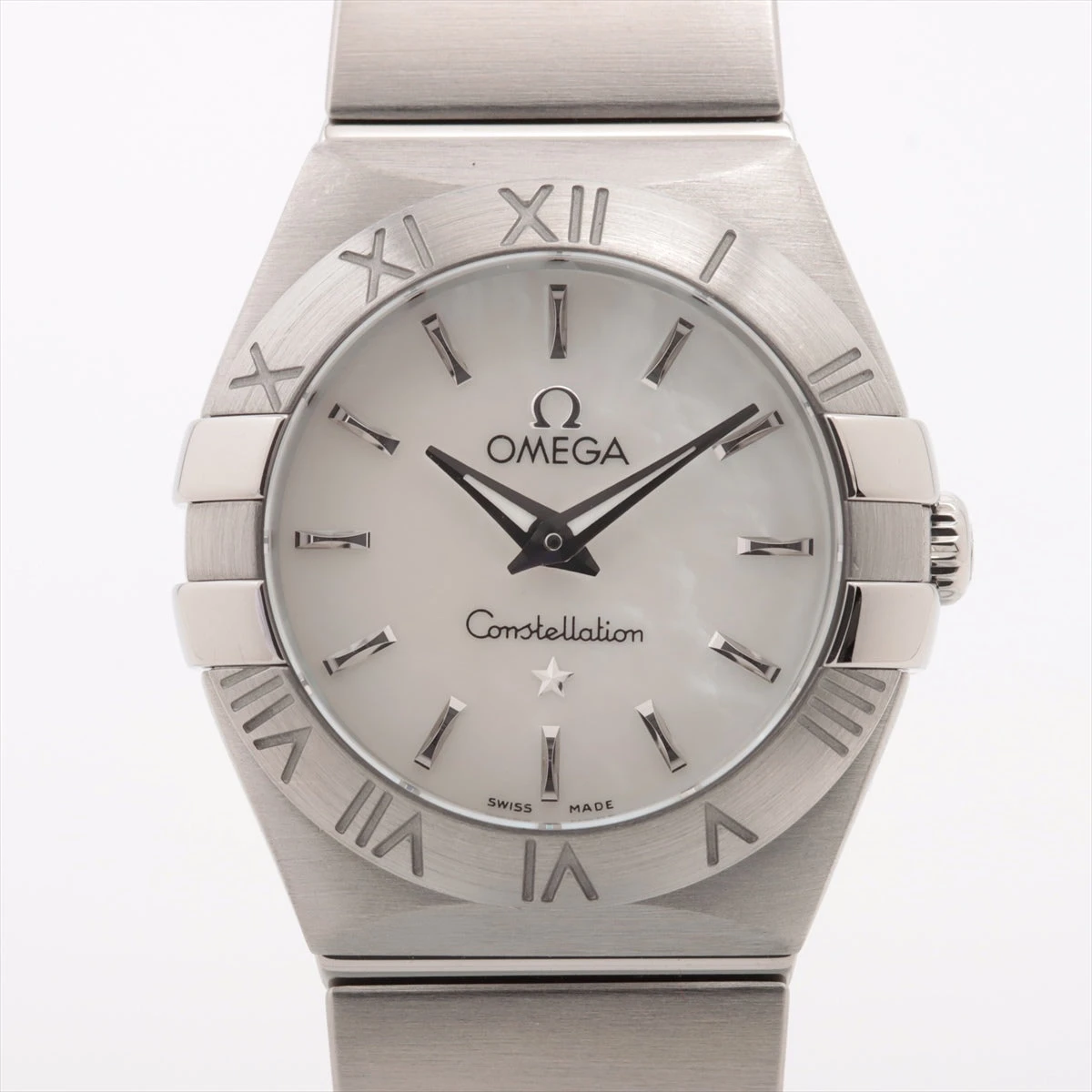 美品　コンステレーション　123.10.24.60.05.001 シェル文字盤 オメガ コンステレーション 123.10.24.60.05.001 SS QZ シェル文字盤