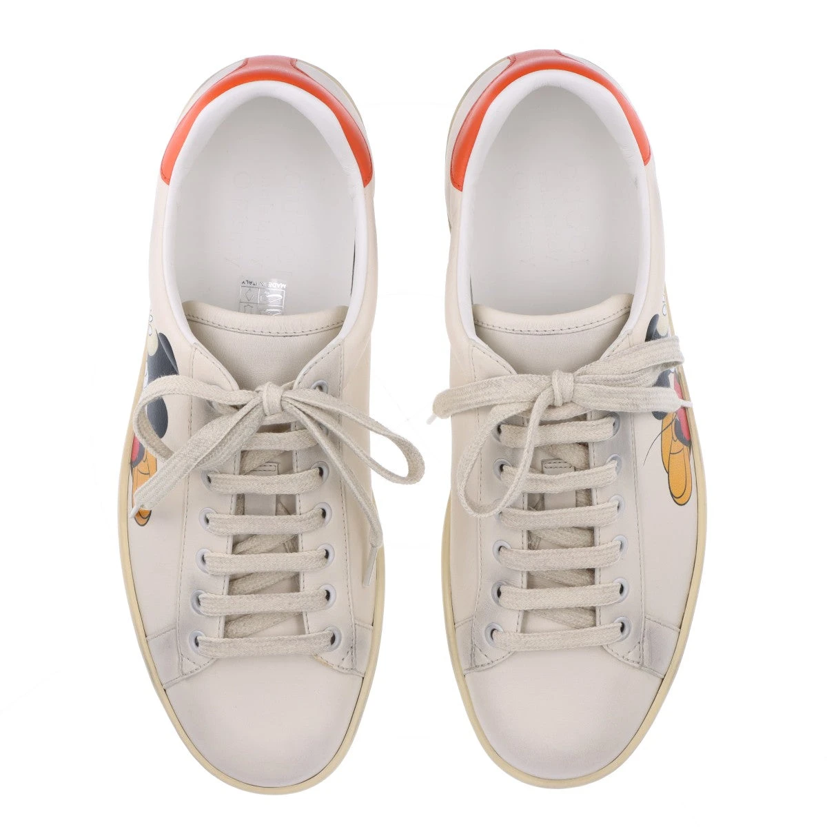 グッチ×ディズニー エース レザー スニーカー 7 メンズ アイボリー