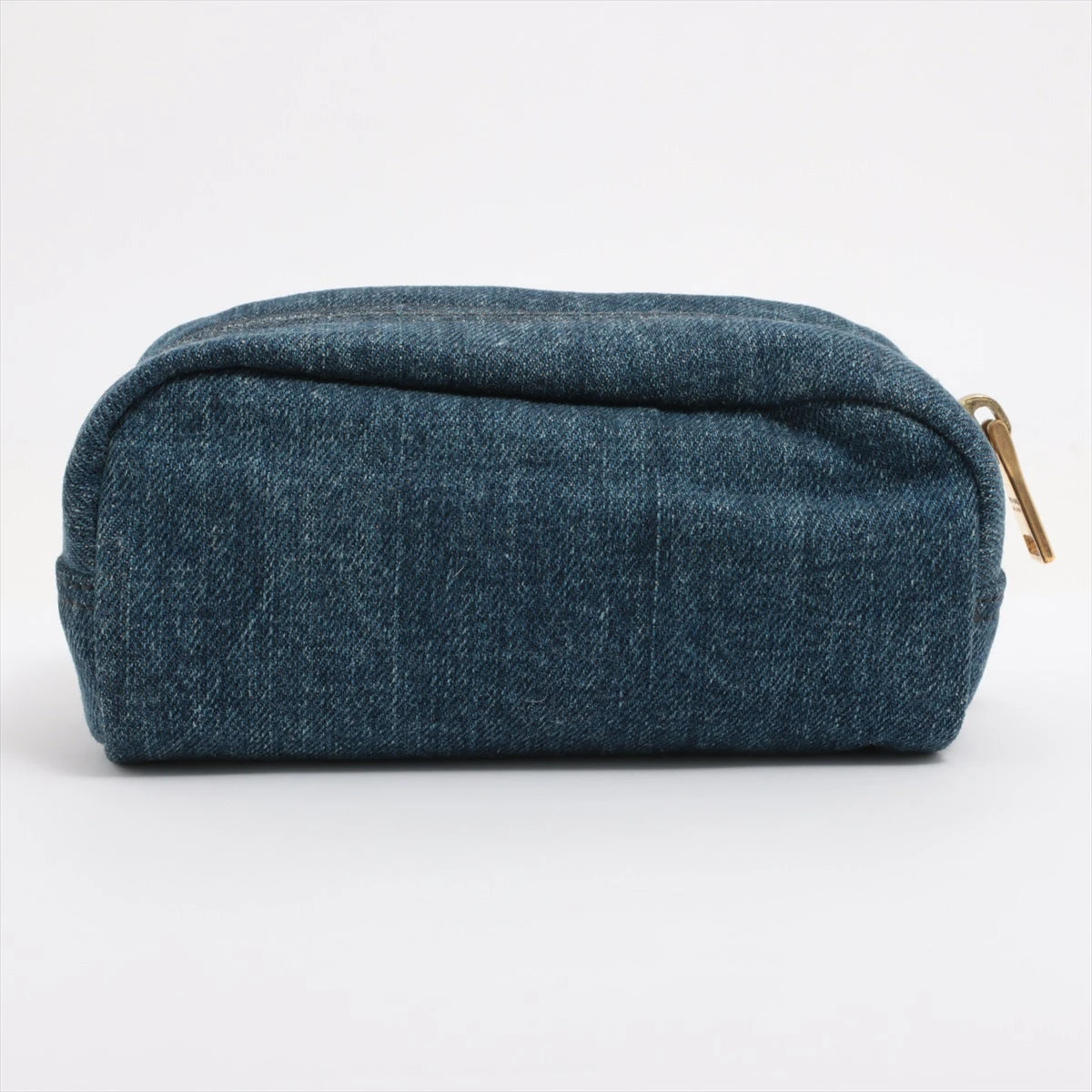 正規品　プラダ　デニムポーチ　ブラック　美品 プラダ PRADA ポーチ DENIM 黒 小物 デニム サフィアーノレザー