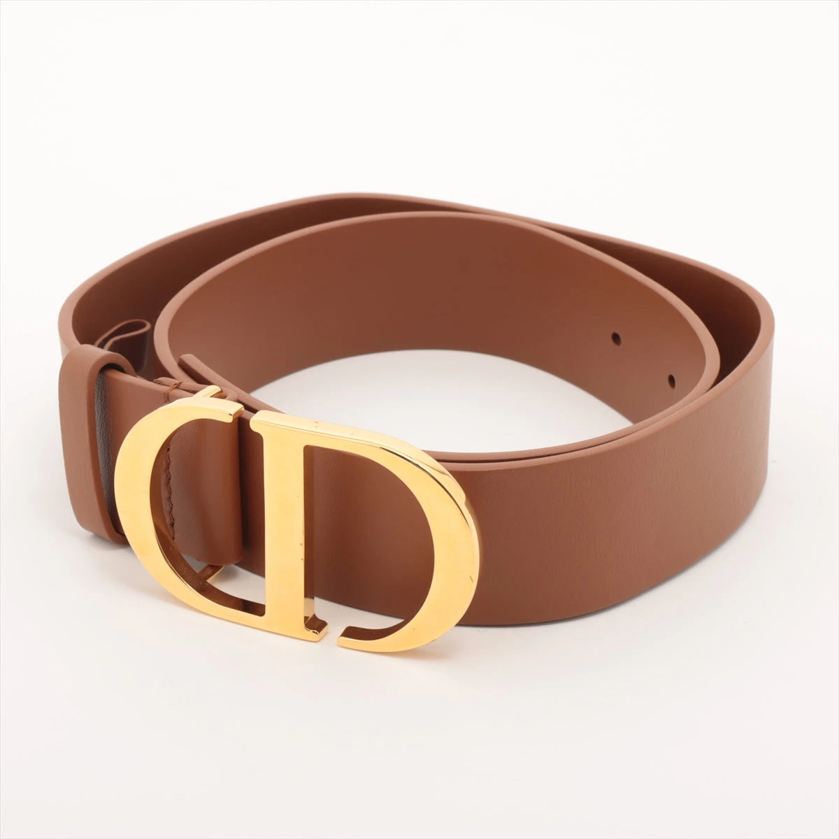 西*貴様 Christian Dior ブラウンレザーベルト ディオール CDロゴ ベルト 75 レザー ブラウン AP087235｜中古ブランド