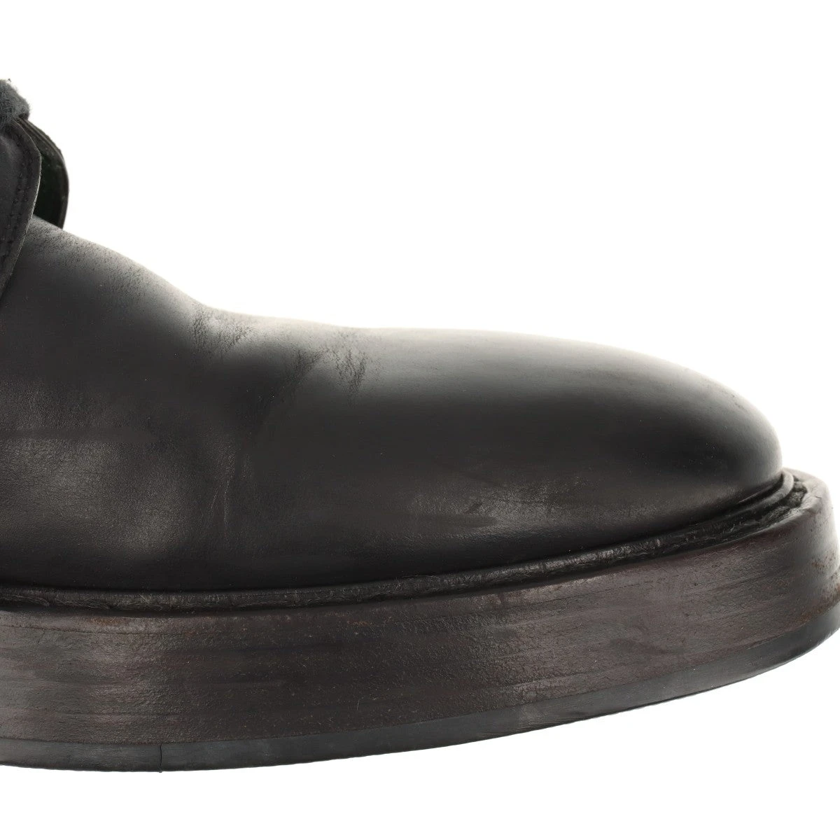 【美品】ボッテガヴェネタ ショートブーツ ブーティー レザー 23.5 厚底 黒 BOTTEGA VENETA ボッテガヴェネタ アンクルブーツ FIREMAN
