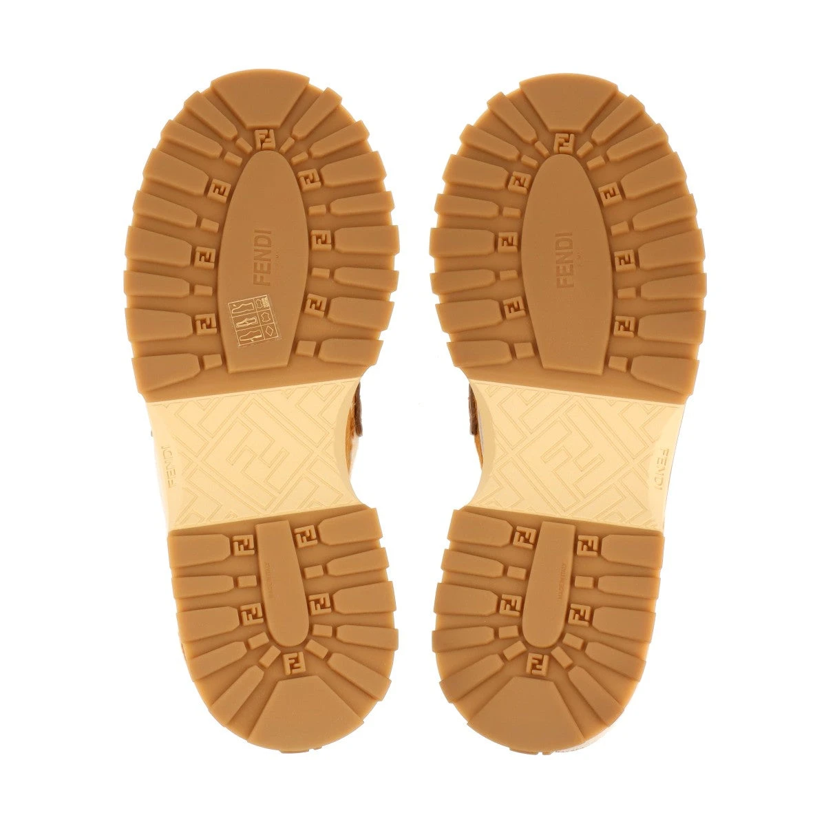 フェンディ オーロック レザー×デニム×ハラコ ローファー 7 メンズ