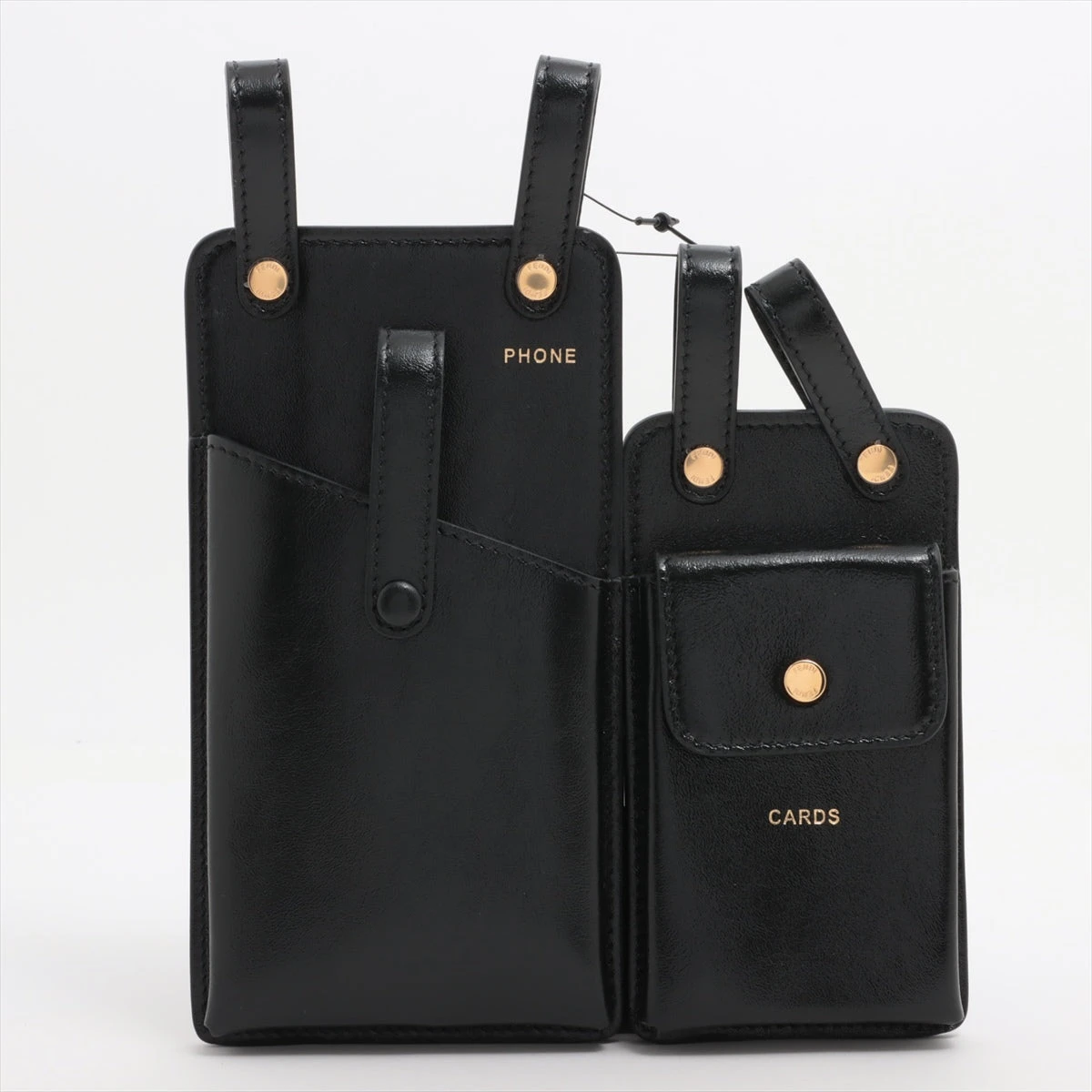 フェンディ レザー フォンポーチ ブラック 8C0654 カードケース付き