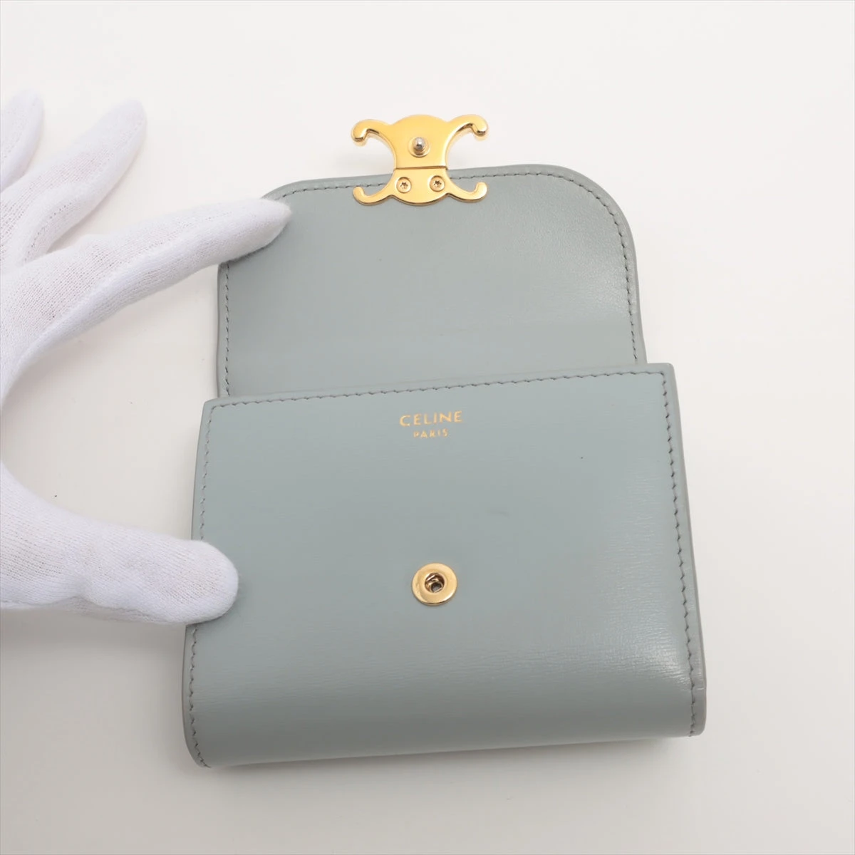 セリーヌ トリオンフ スモールフラップウォレット レザー コンパクト 