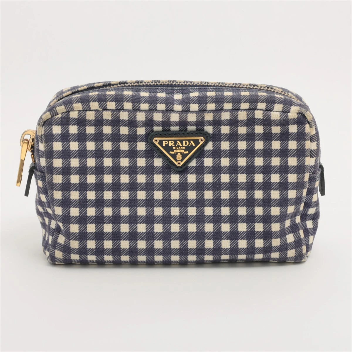 PRADA ネイビー キャンバスポーチ