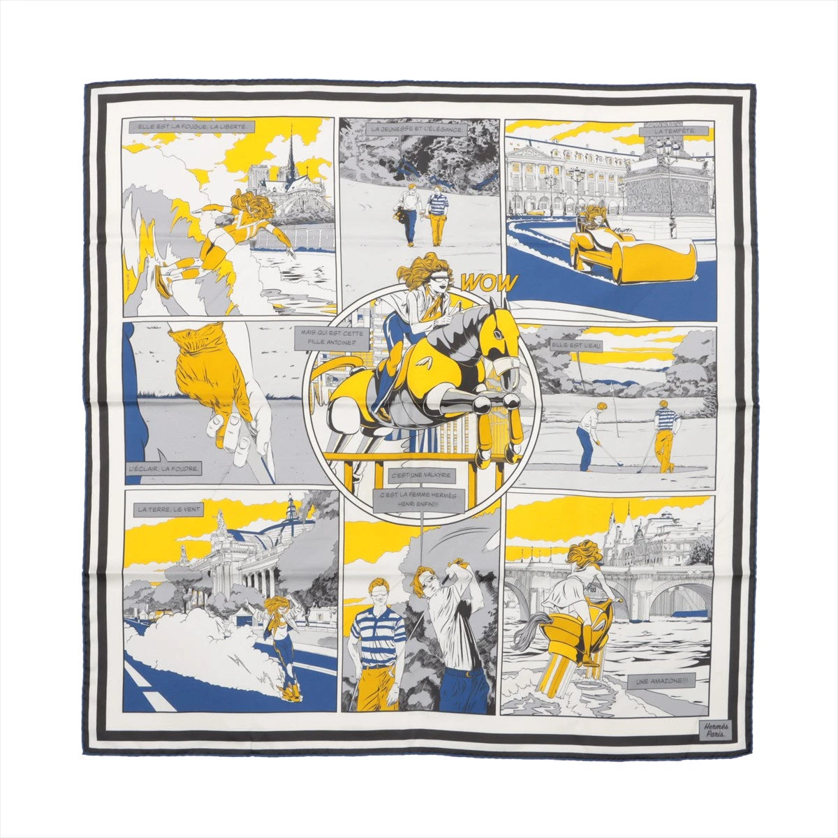 ★HERMES★エルメス シルク スカーフ Double Face 90 カレ エルメス(HERMES)エルメス カレ90 Double Face Cheval Sirene
