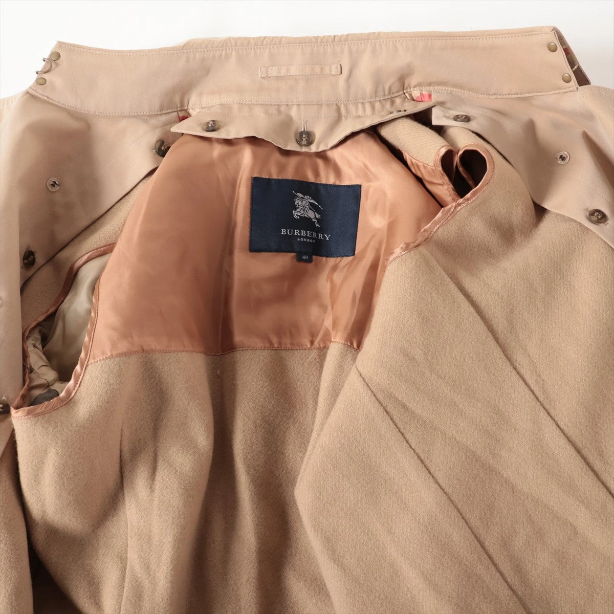 バーバリーロンドン コットン トレンチコート 40 レディース ベージュ