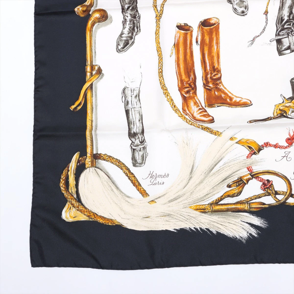 HERMES カレ 90 A propos de Bottes ブーツ 極美品 エルメス カレ90 A propos de Bottes ブーツついて スカーフ