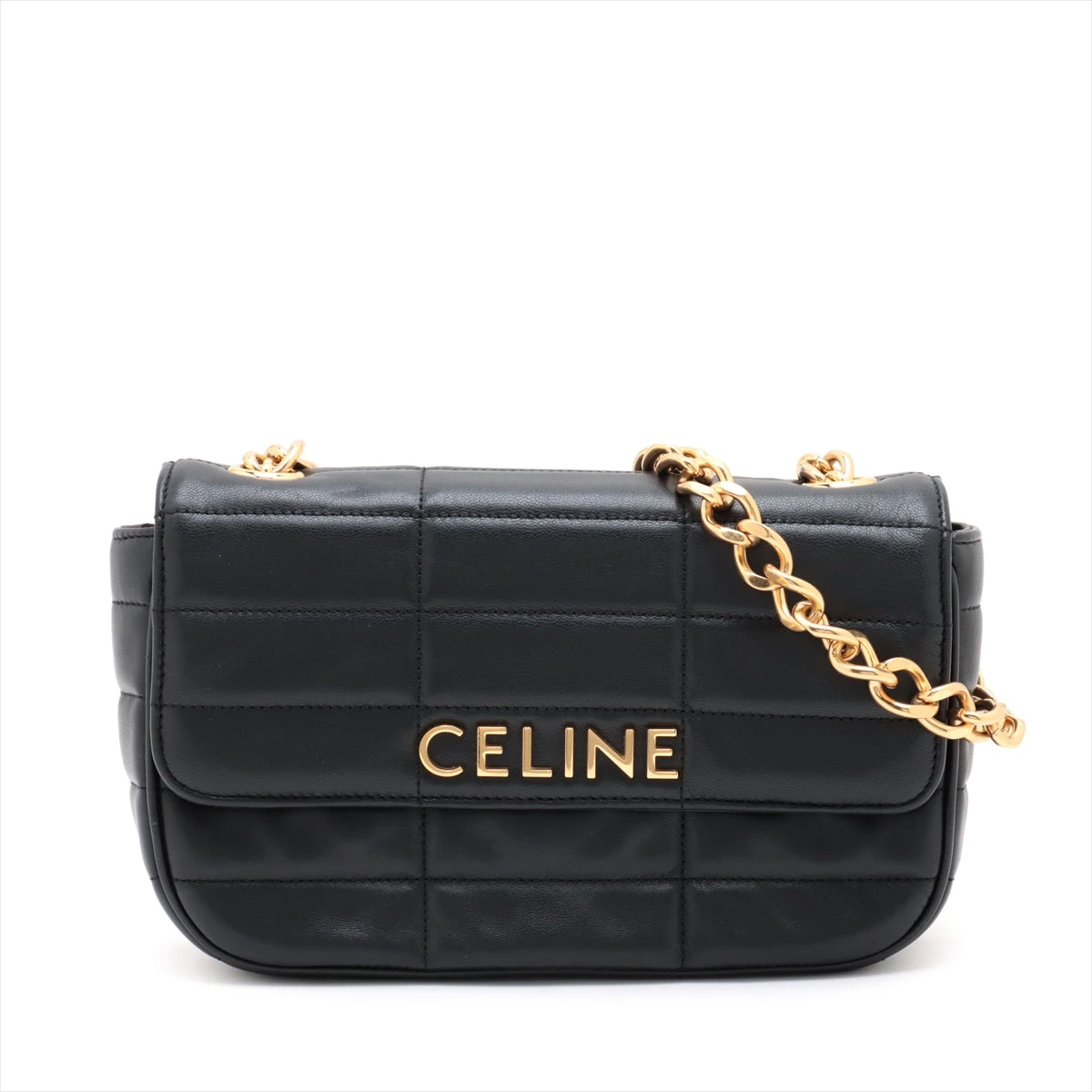 セリーヌ モノクローム レザー ショルダーバッグ CELINE - セリーヌ CELINE モノクローム ショルダーバッグ