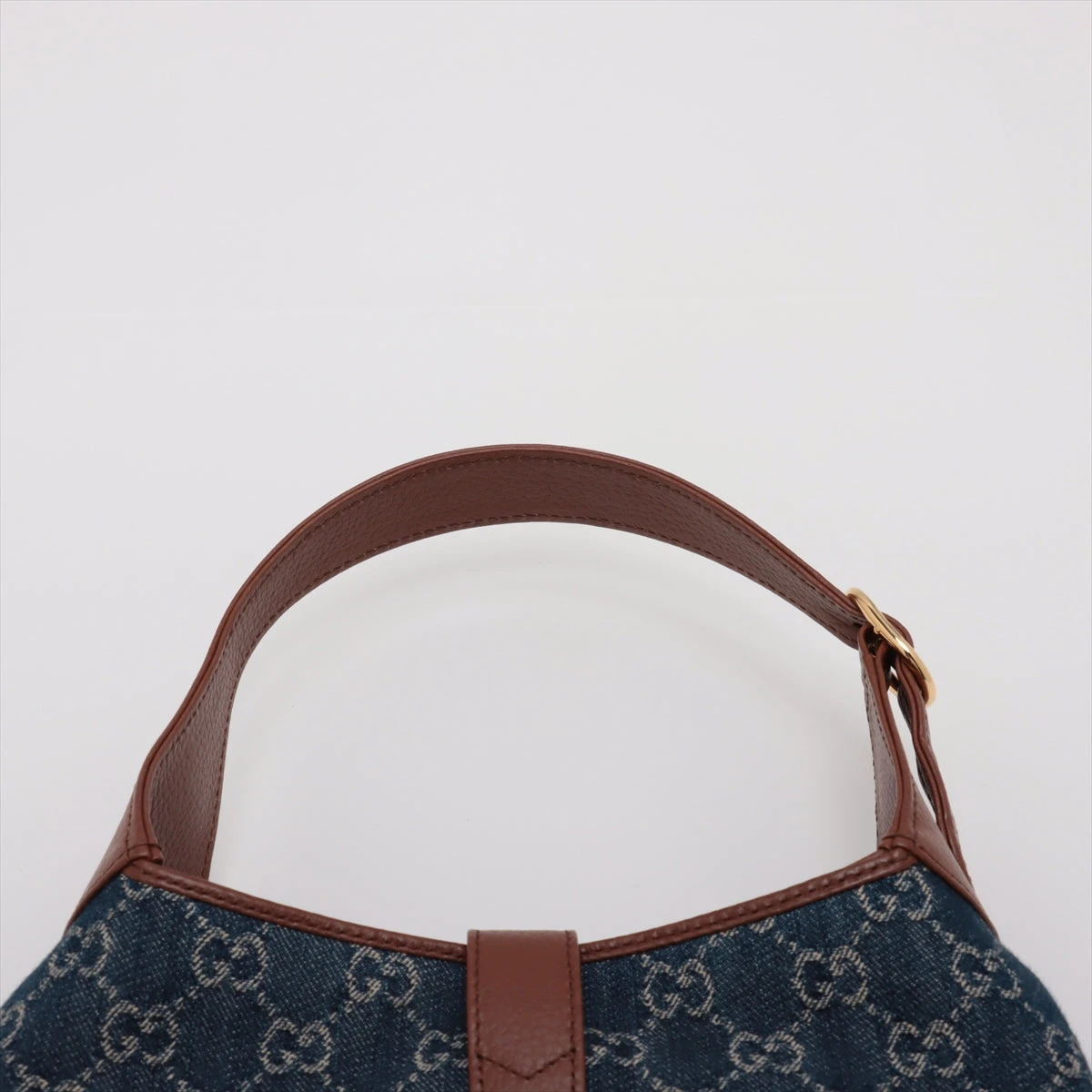 Gucci ネイビー　デニム　バッグ グッチ トーティッシマ〕スモール リバーシブル トートバッグ