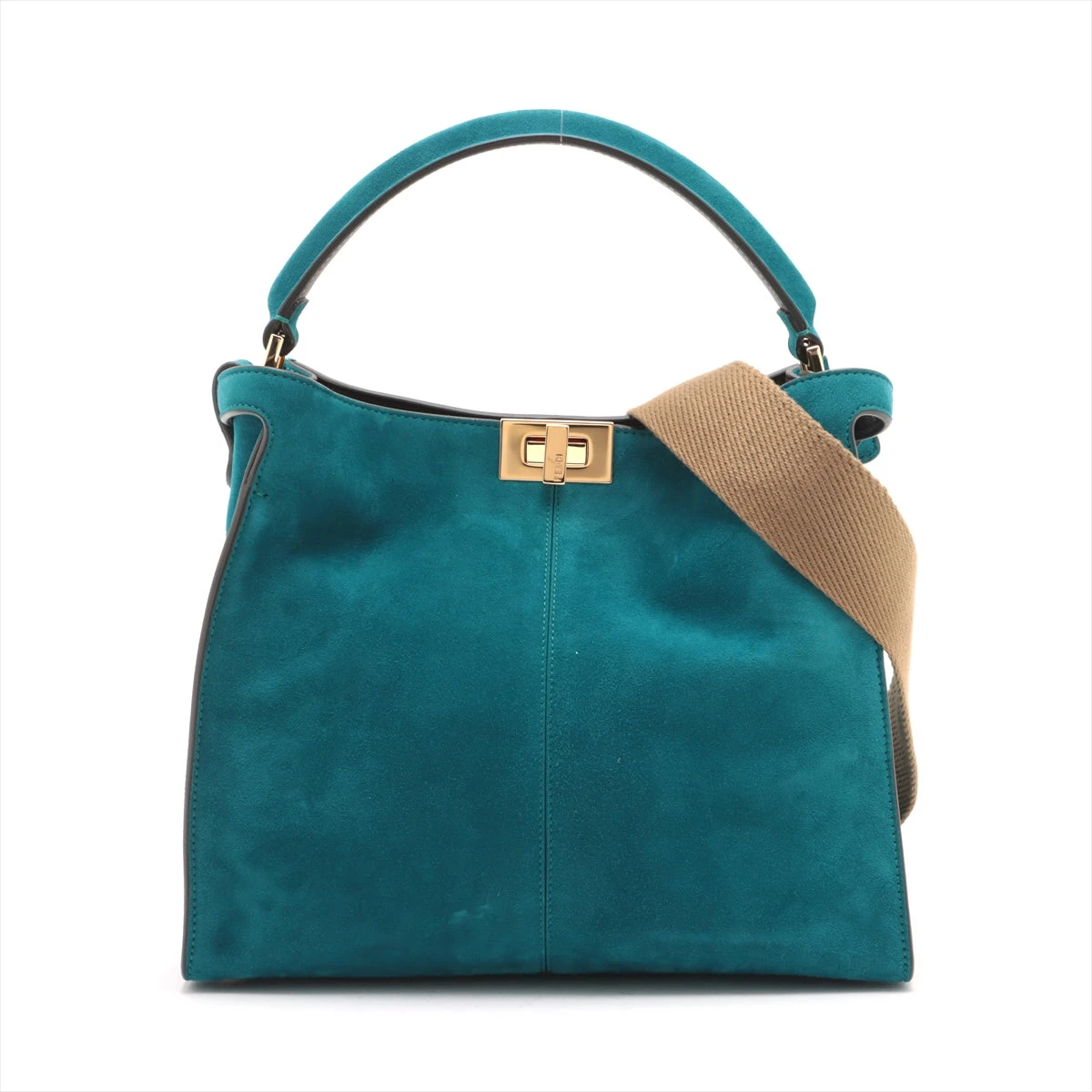 フェンディ ピーカブー エックスライト スエード 2WAYハンドバッグ